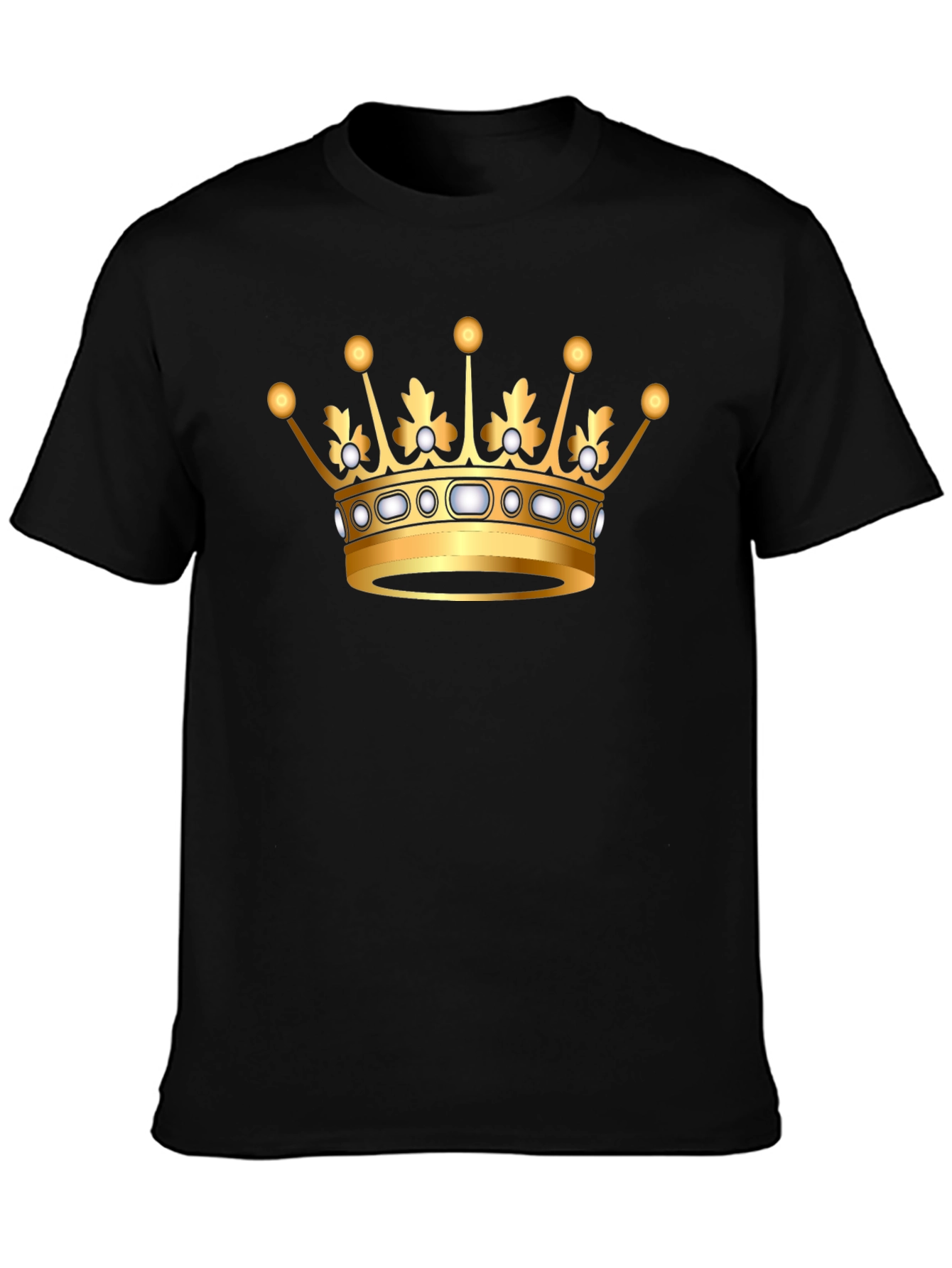 Black Golden Crown Graphic Black T-Shirt view 3