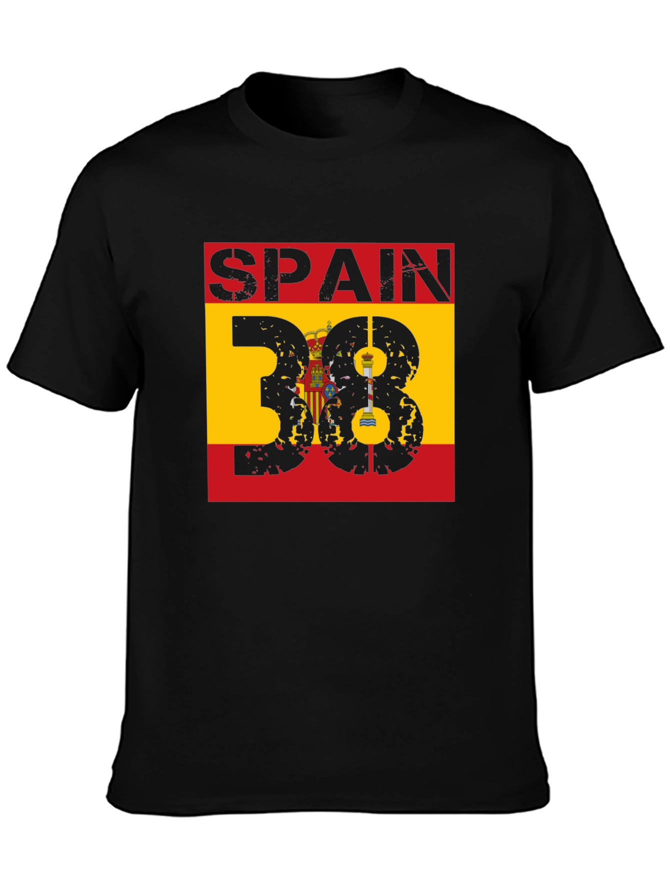 Spain 38 Graphic T-Shirt - Men's Black Tee - 3