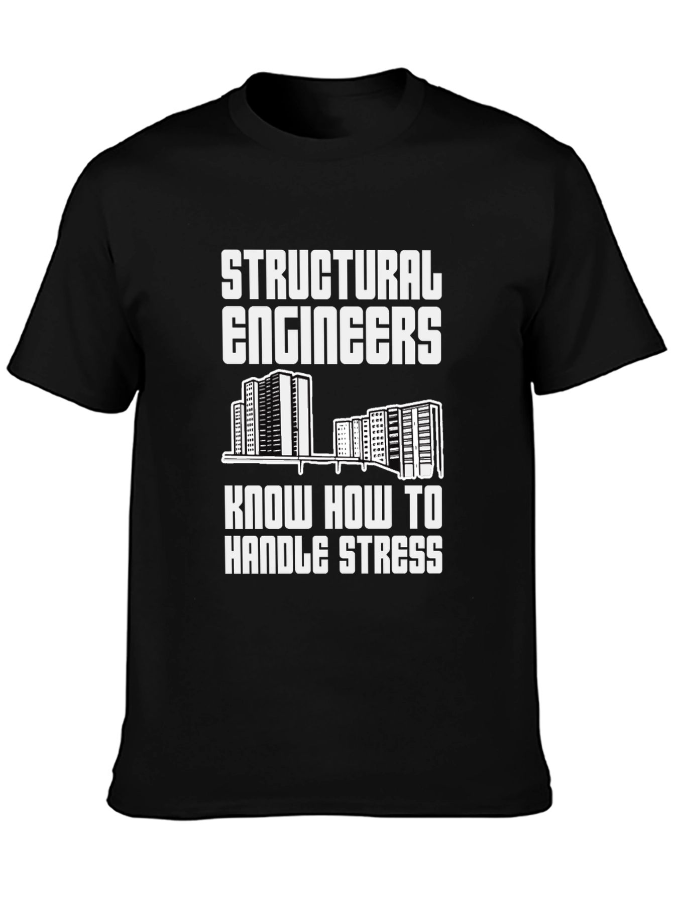 Black Structural Engineer Stress T-Shirt - Black view 3