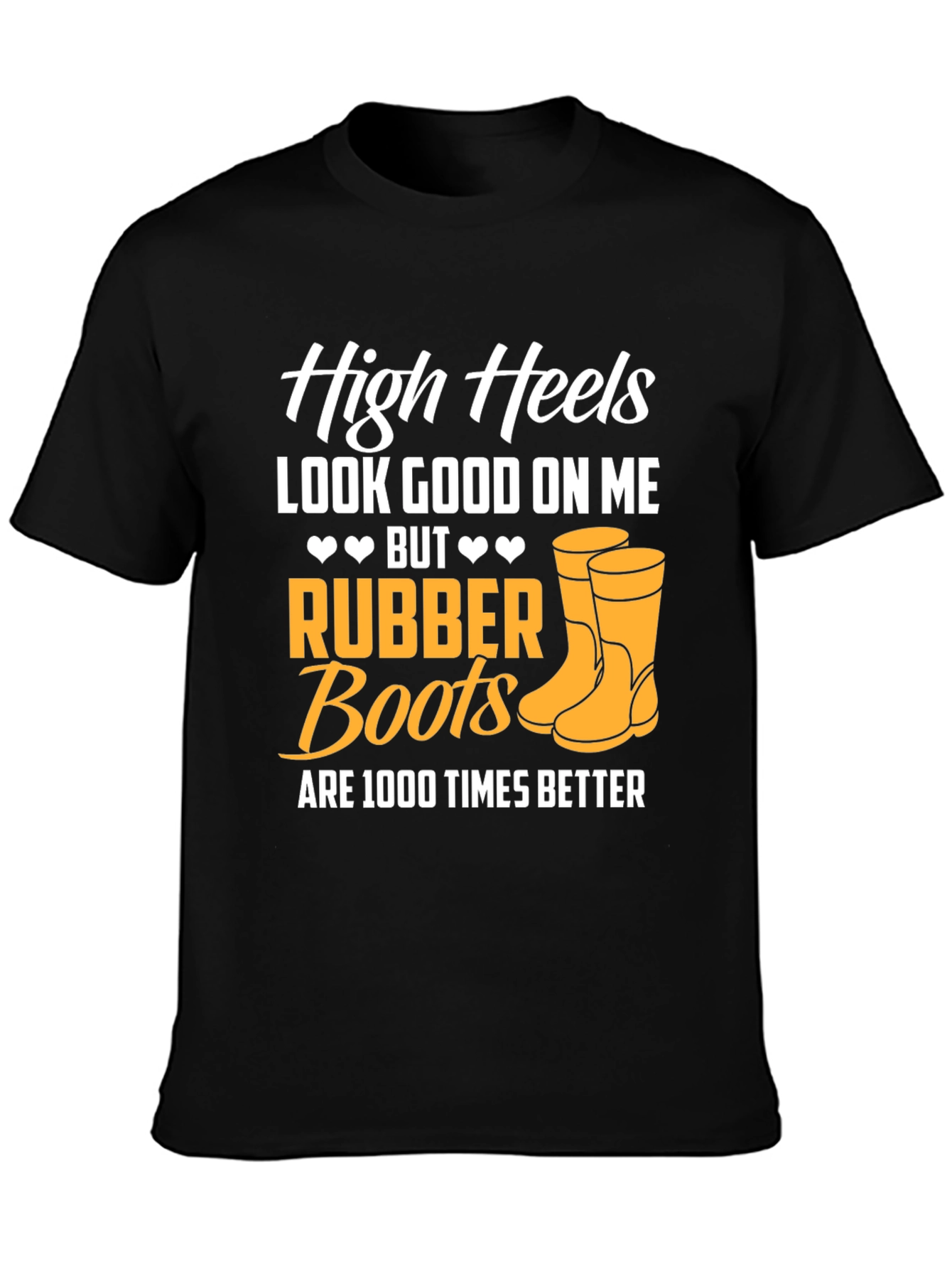 Black Rubber Boots Graphic T-Shirt view 3