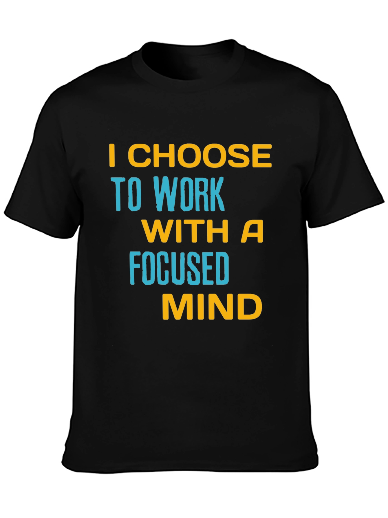 Black Focused Mind T-Shirt - Motivational Black Tee view 3