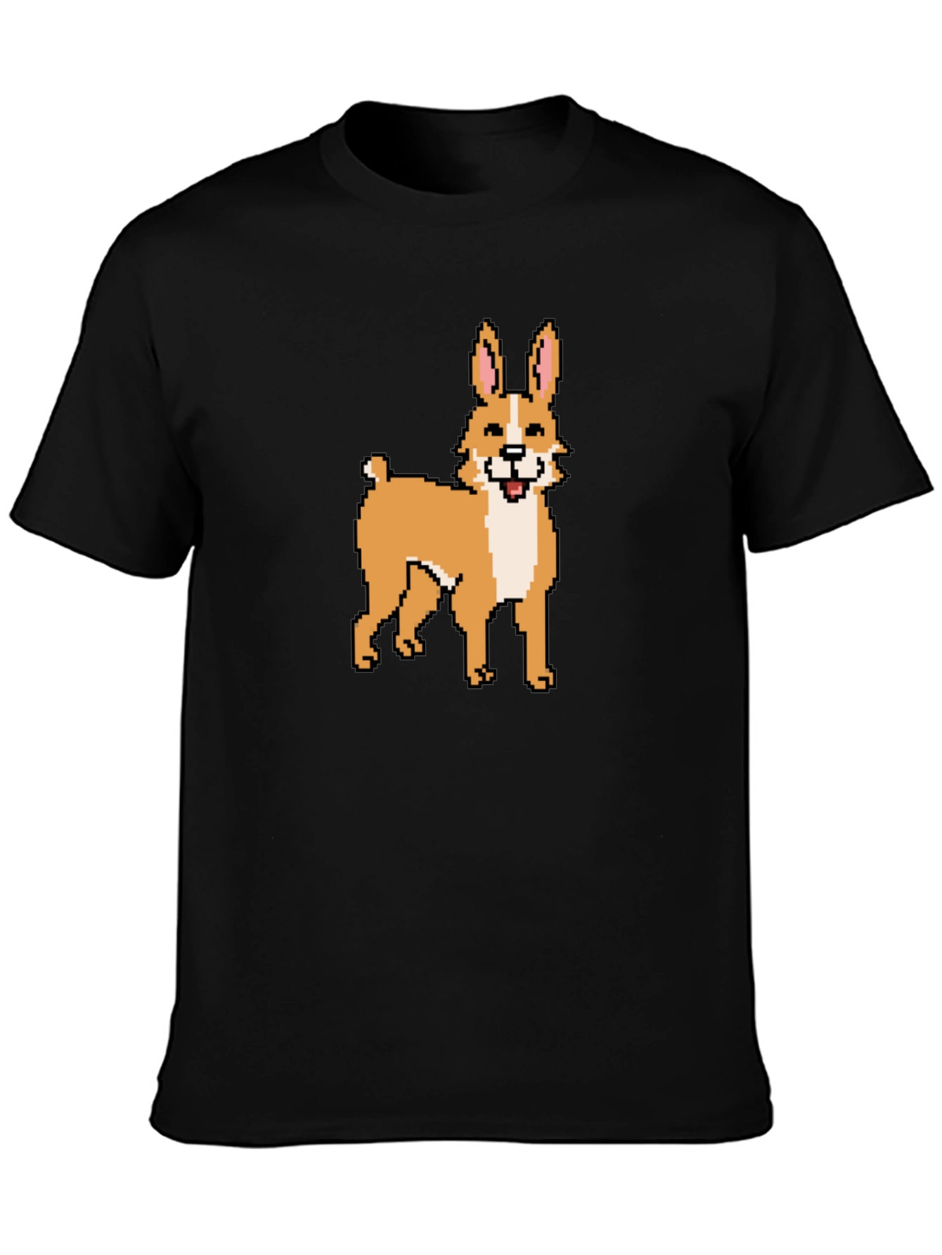 Black Pixel Art Dog T-Shirt - Unique Graphic Tee view 3