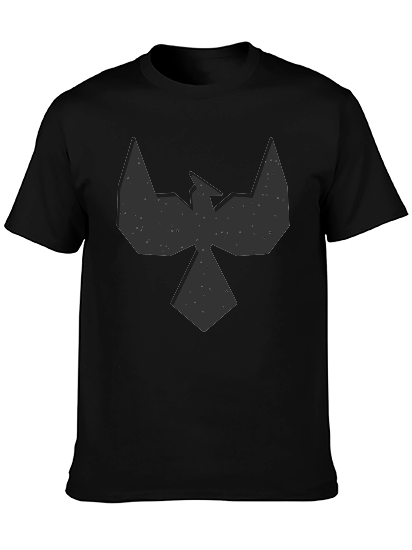 Black Geometric Bird Graphic Black T-Shirt - Modern Design view 3