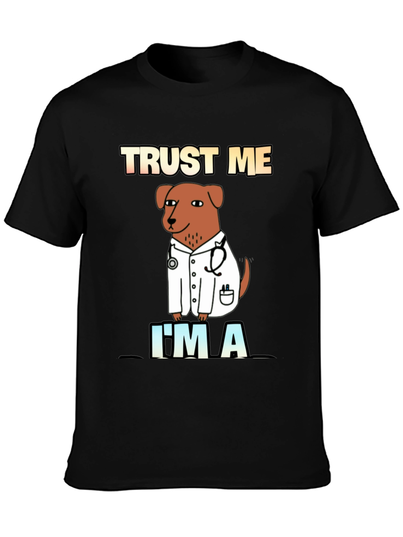 Black Trust Me I'm A Doctor Dog T-Shirt view 3