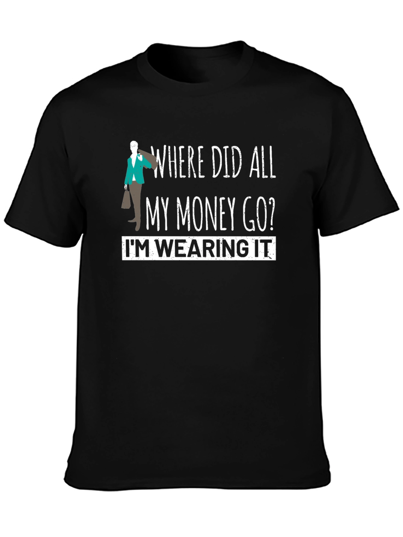 Black Funny Money T-Shirt - I'm Wearing It view 3