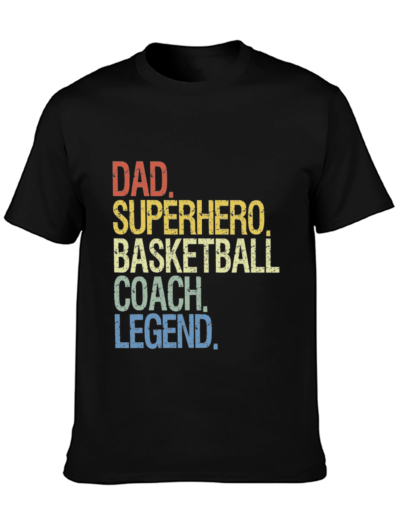 Black Dad Superhero Basketball Coach Legend T-Shirt view 3