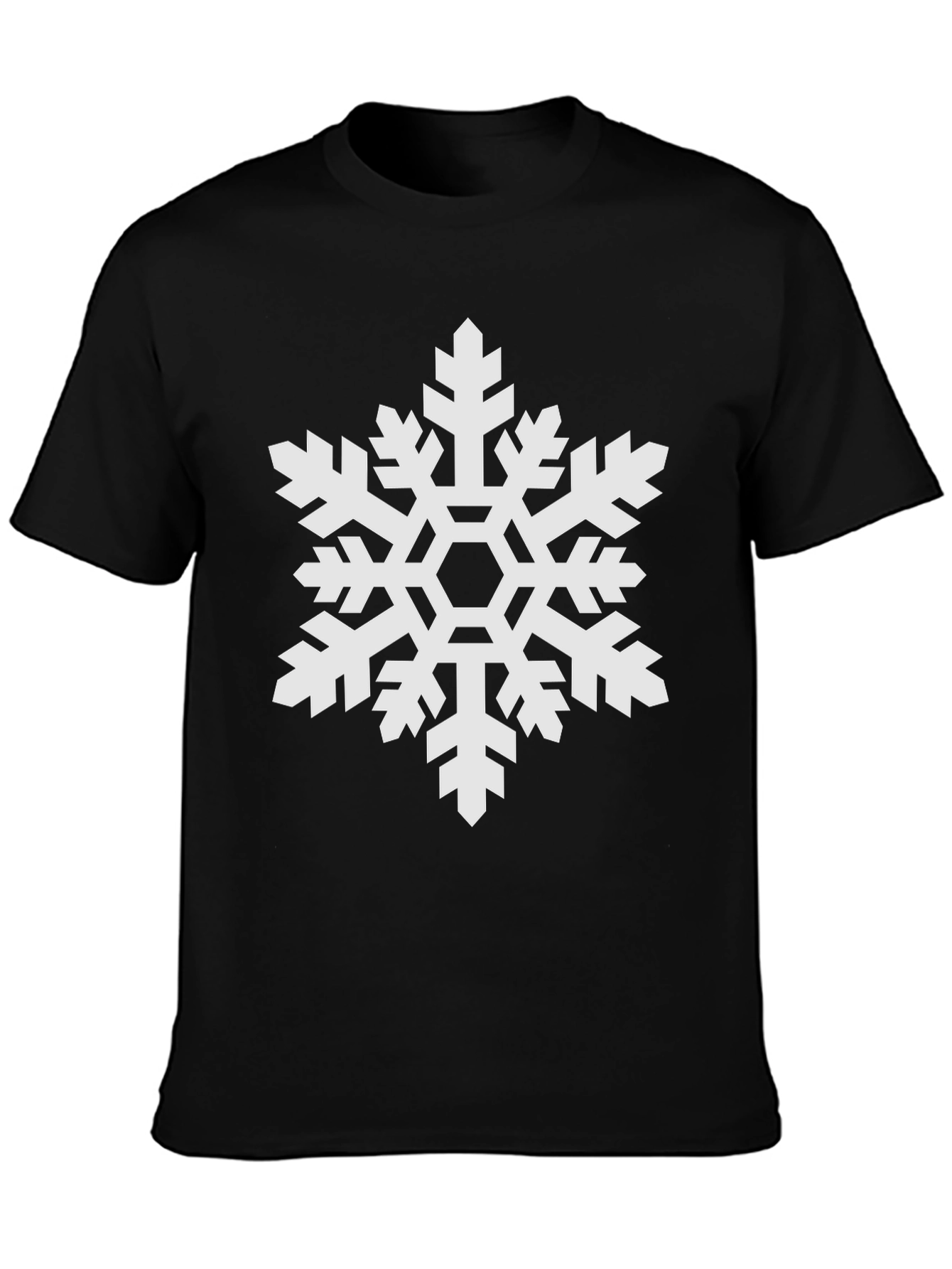 Black Snowflake Graphic Tee - Black Winter Holiday Shirt view 3