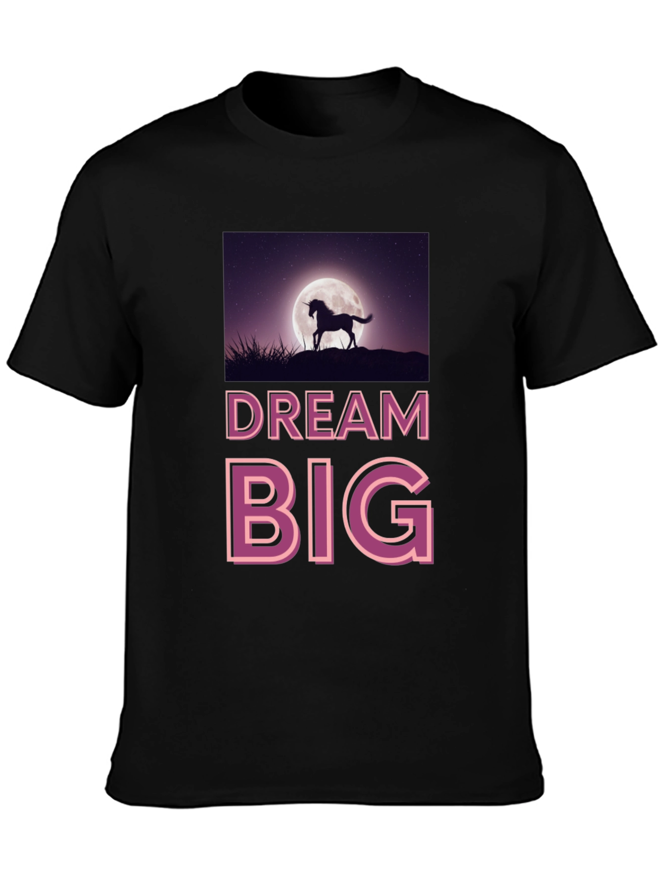 Black Dream Big Graphic Tee - Black Cotton Shirt view 3