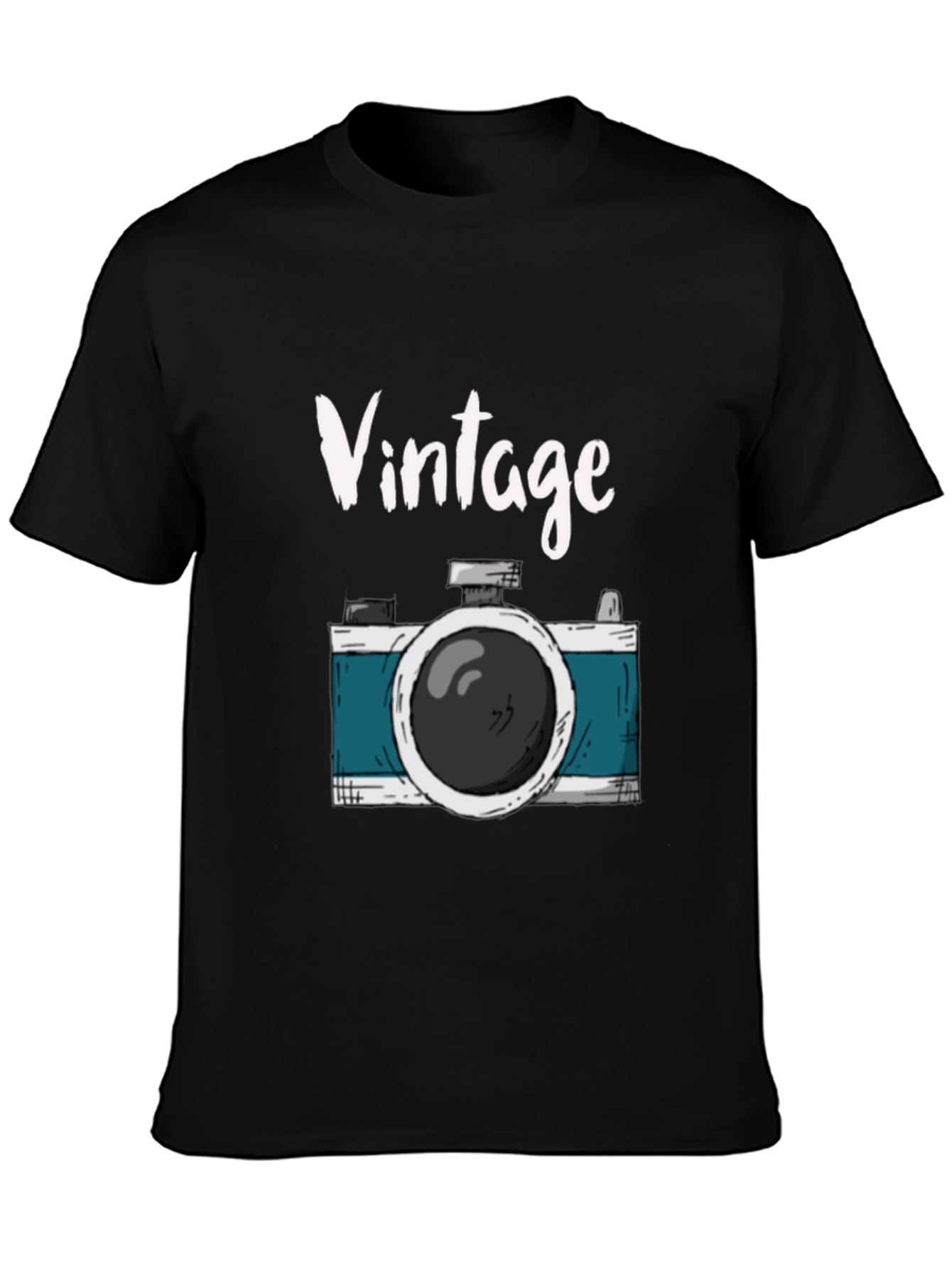 Black Vintage Camera Graphic Tee view 3