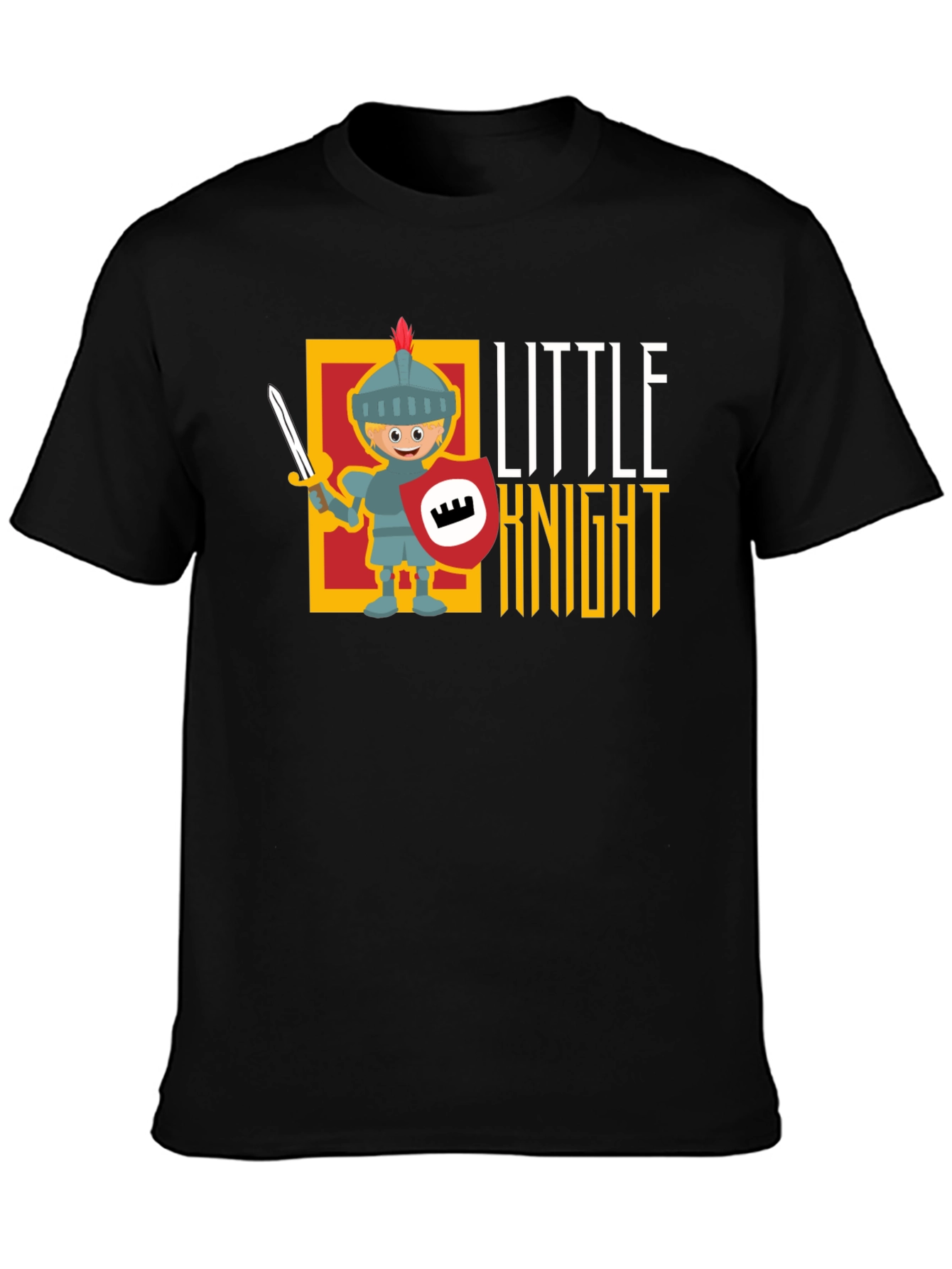Black Little Knight Black T-Shirt view 3