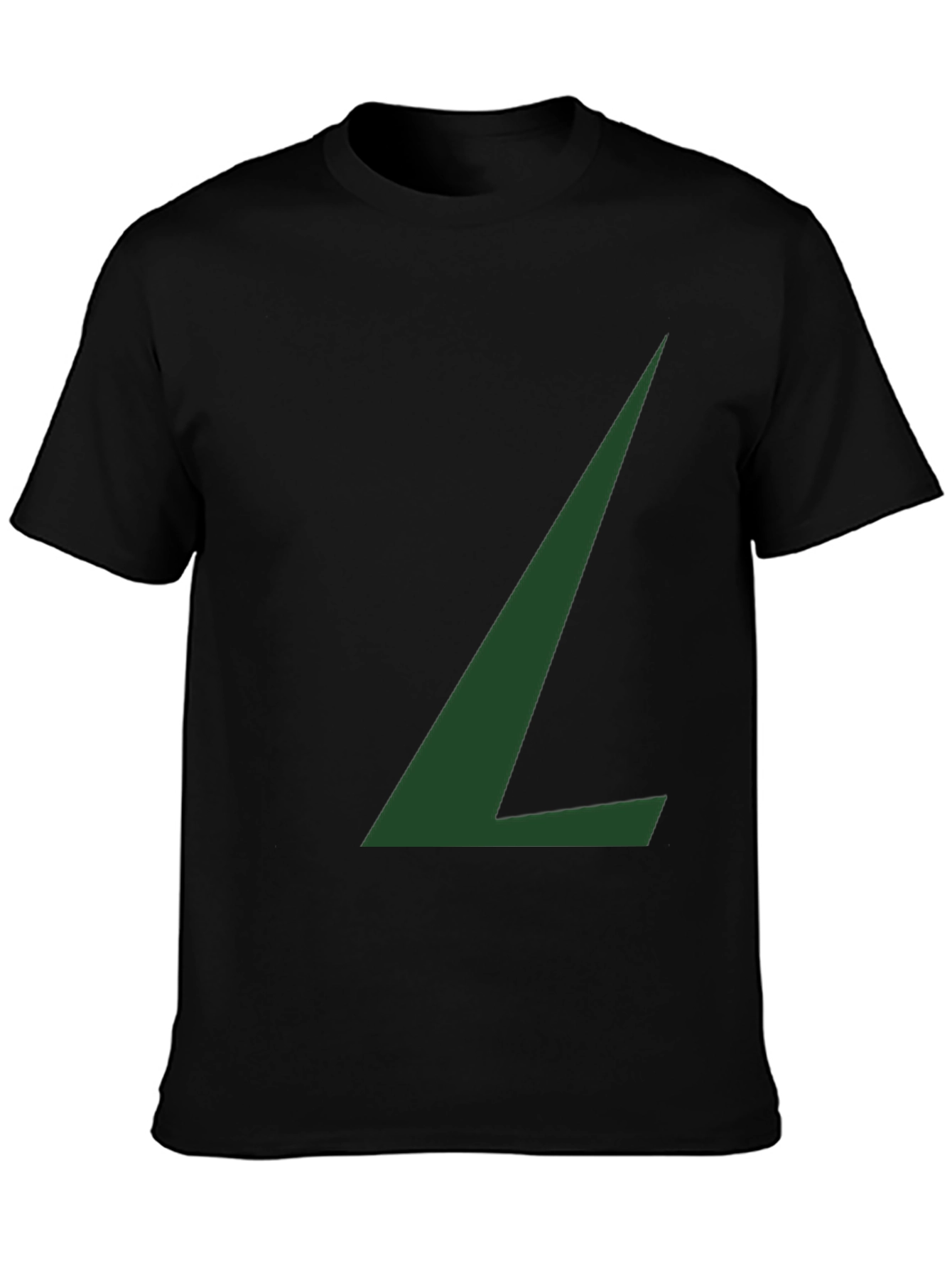 Black Minimalist Green L Graphic Black T-Shirt view 3