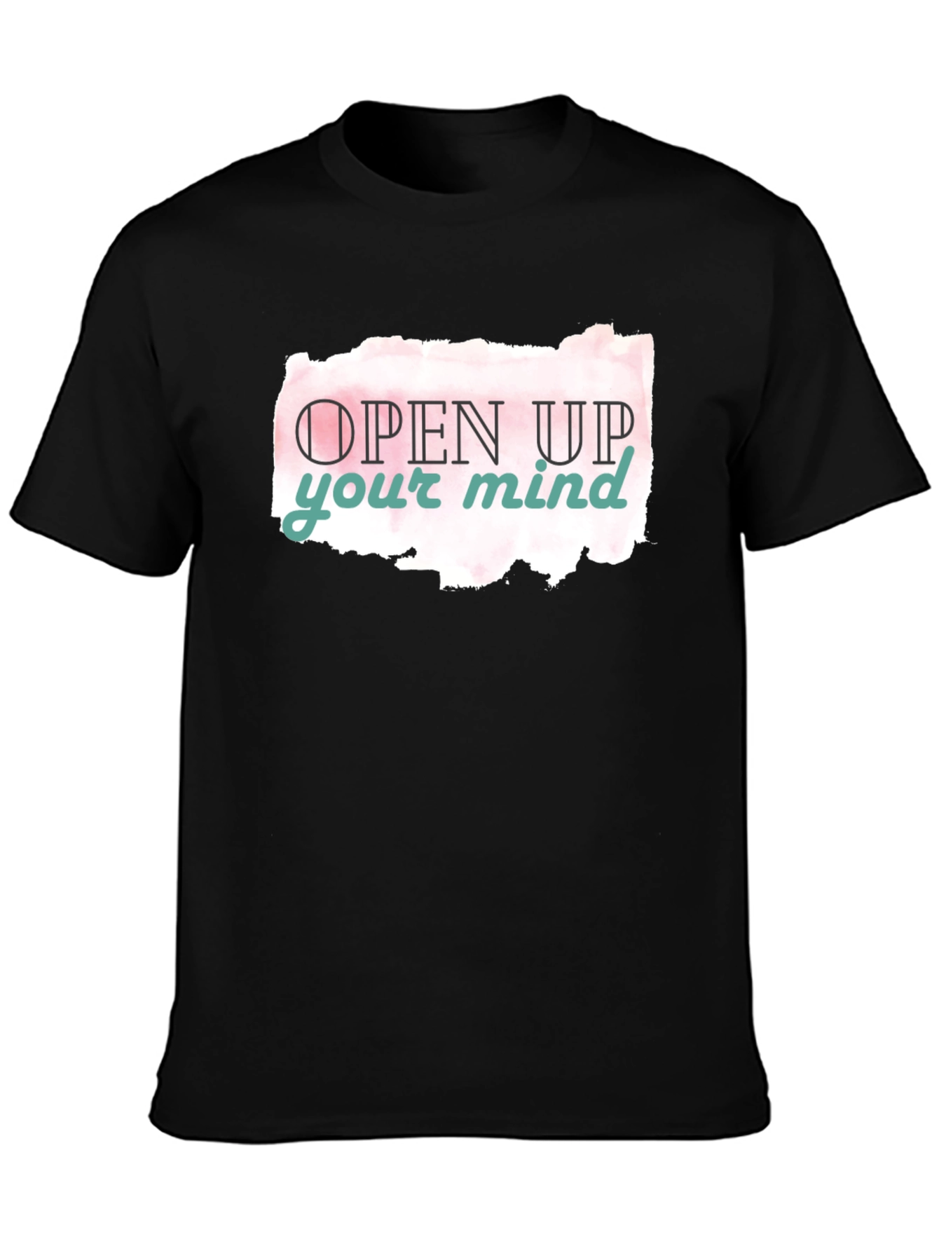 Black Open Mind Graphic Tee - Black Casual T-Shirt view 3
