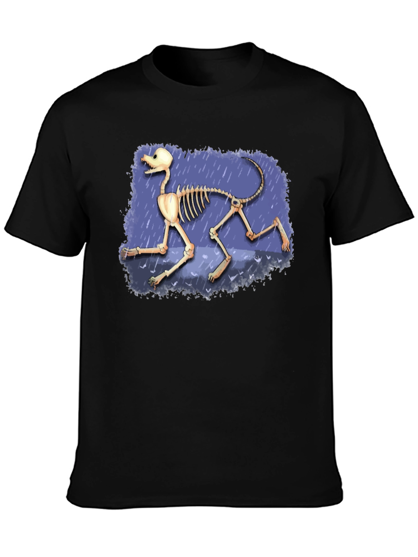 Black Dog Skeleton Graphic Tee - Black view 3