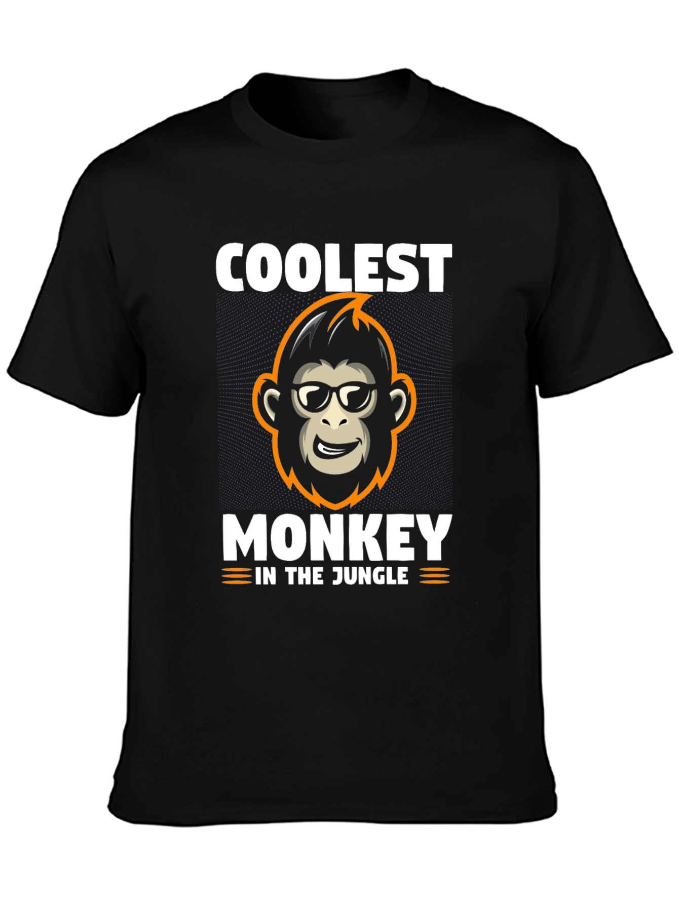 Black Coolest Monkey in the Jungle Black T-Shirt view 3