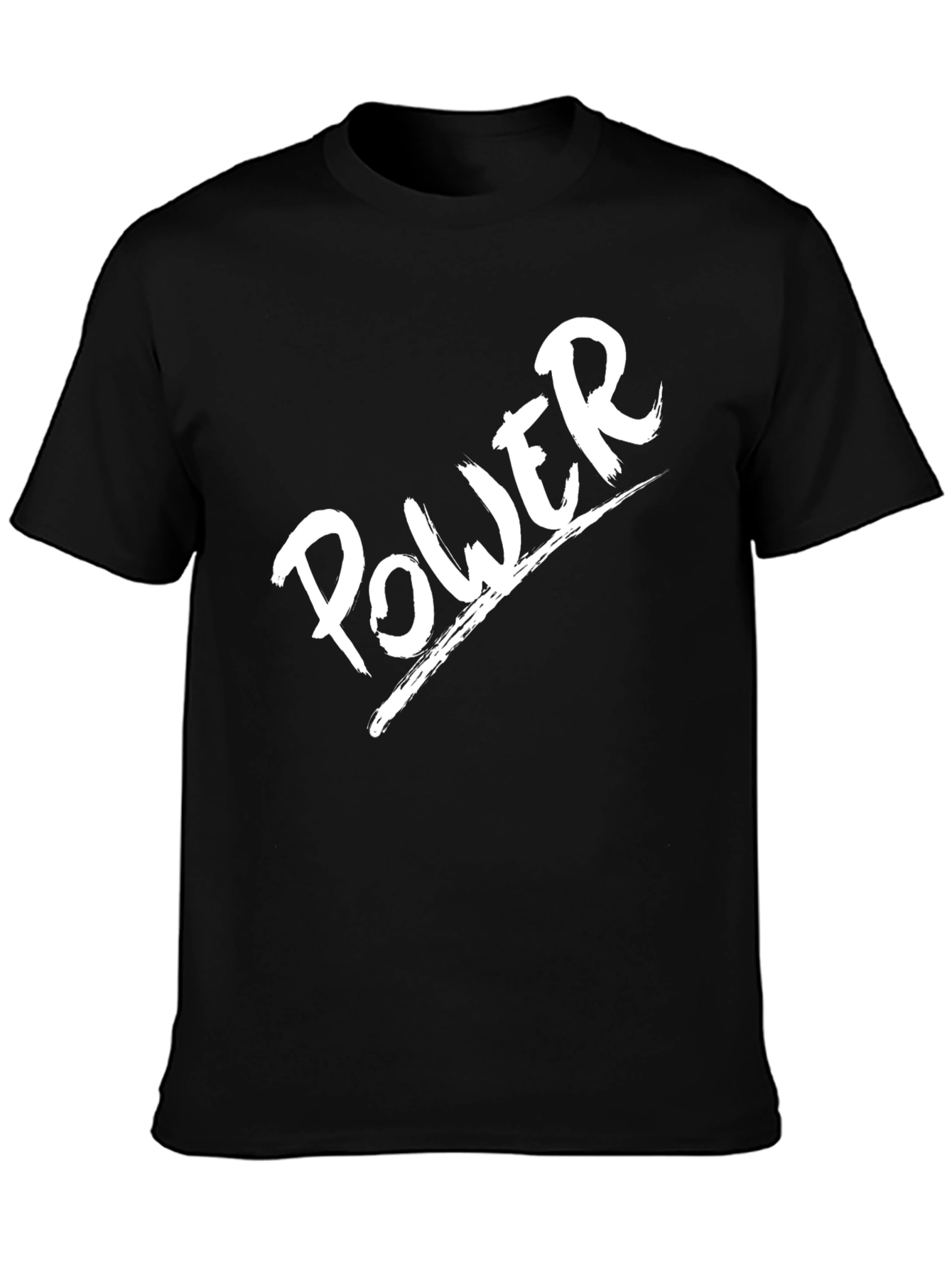Black Power Graphic Tee - Bold Black Cotton T-Shirt view 3