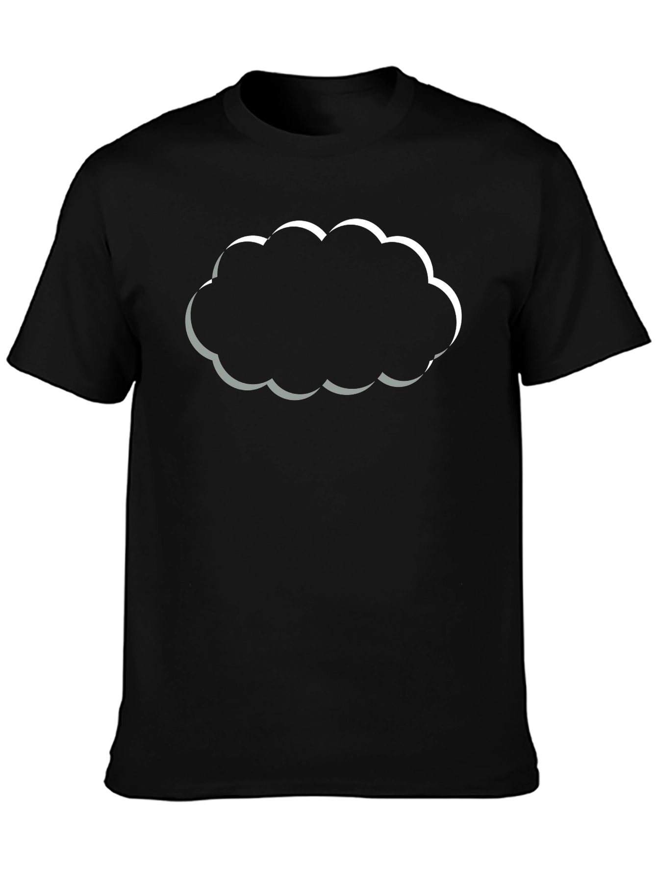 Black Cloud Graphic Black T-Shirt - Trendy & Stylish view 3