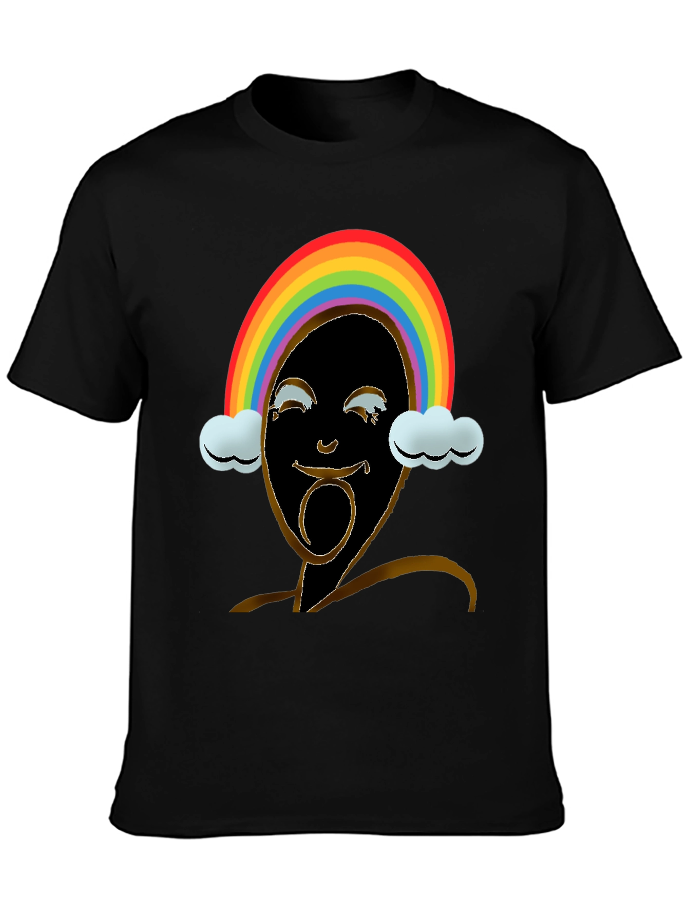 Black Rainbow Face Graphic Tee - Black view 3