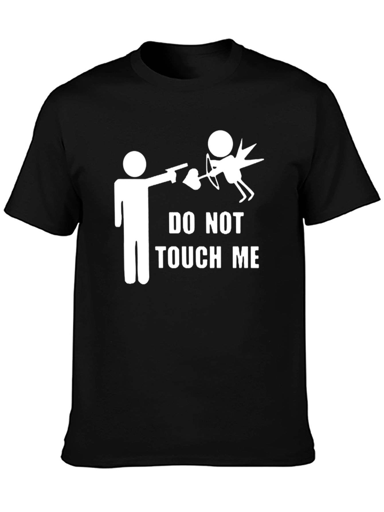 Black Do Not Touch Me Graphic Tee - Anti-Valentine's Humor view 3