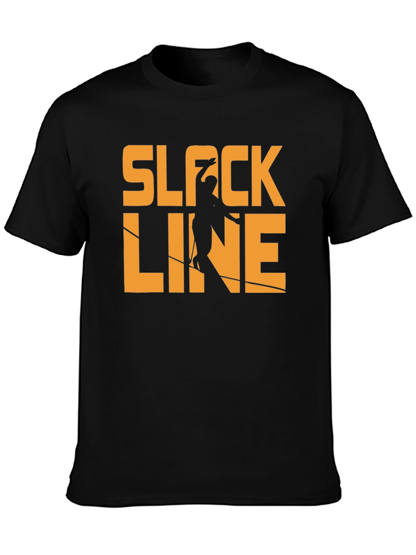 Black Slackline T-Shirt: Balance & Style view 3