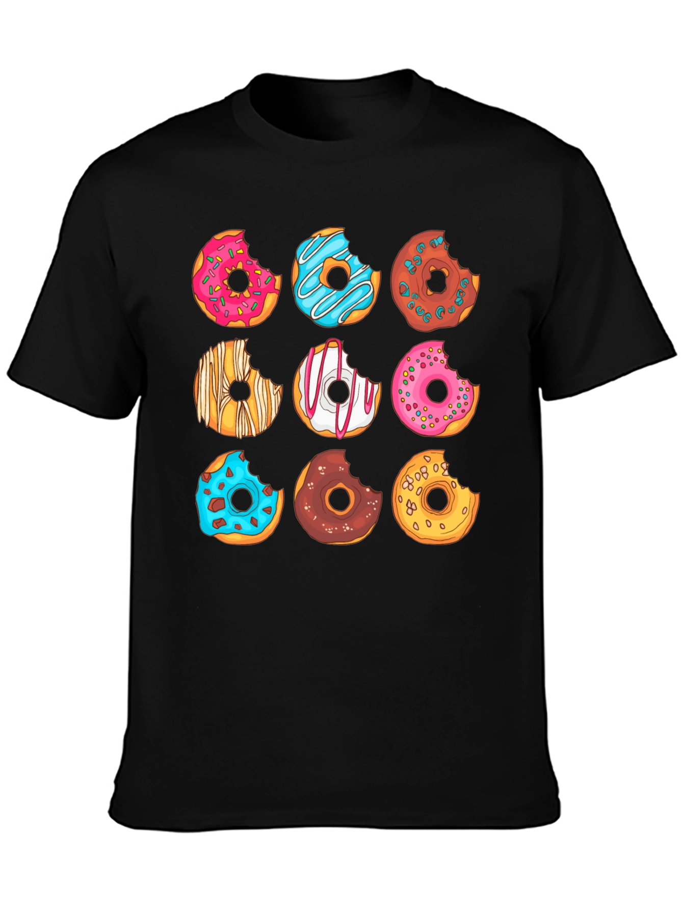 Black Donut Graphic T-Shirt - Sweet Tooth Fashion view 3