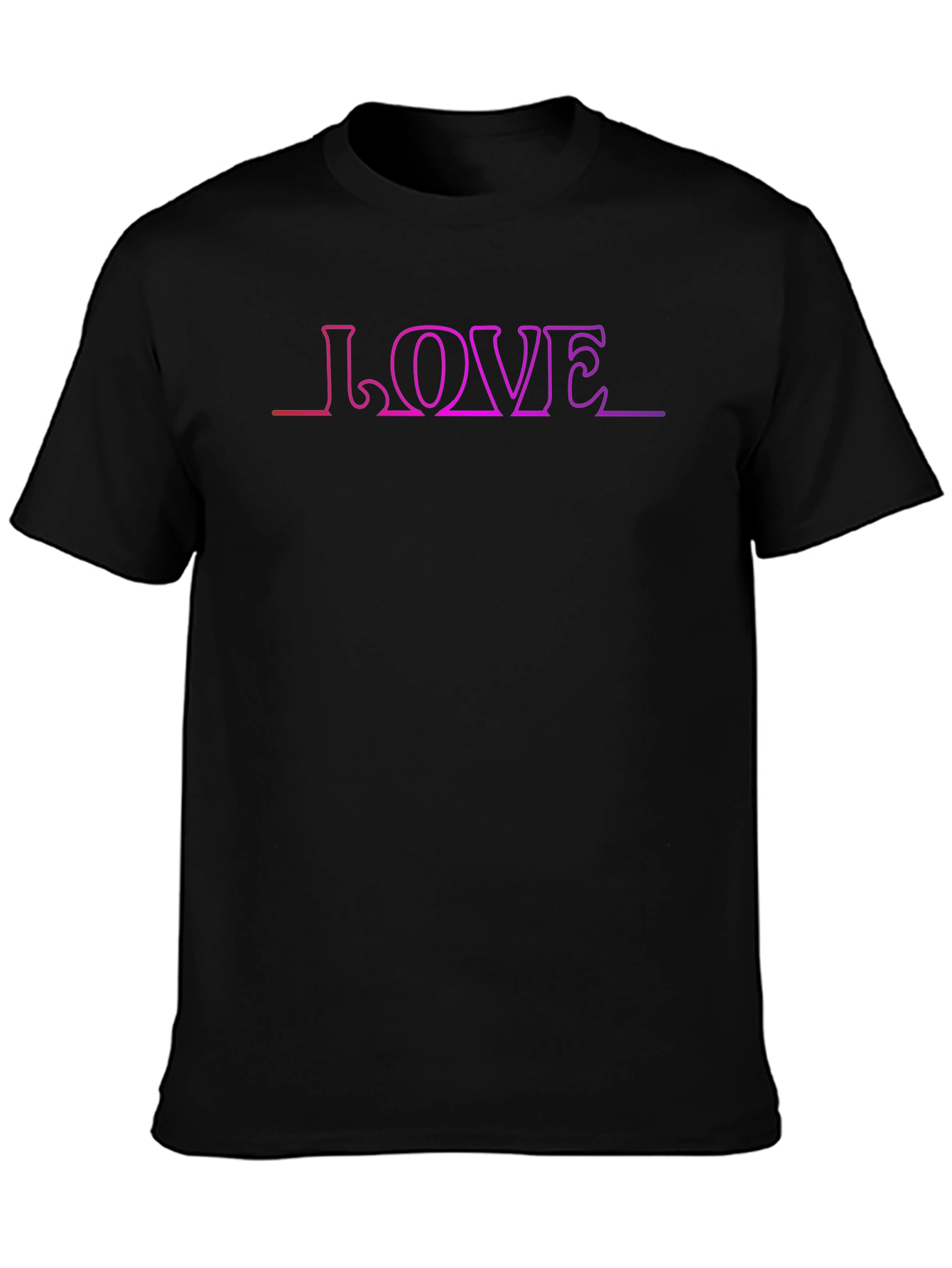 Black Love Gradient Graphic Tee - Stylish Black T-Shirt view 3