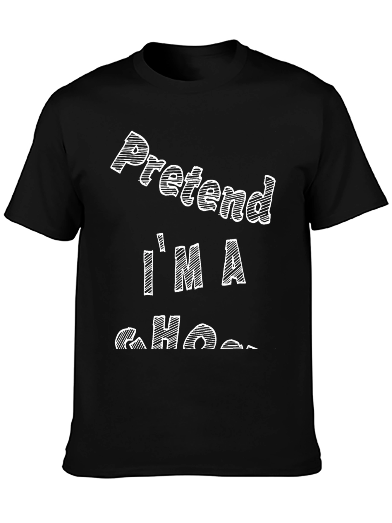 Black Pretend I'm A Ghost T-Shirt - Black view 3