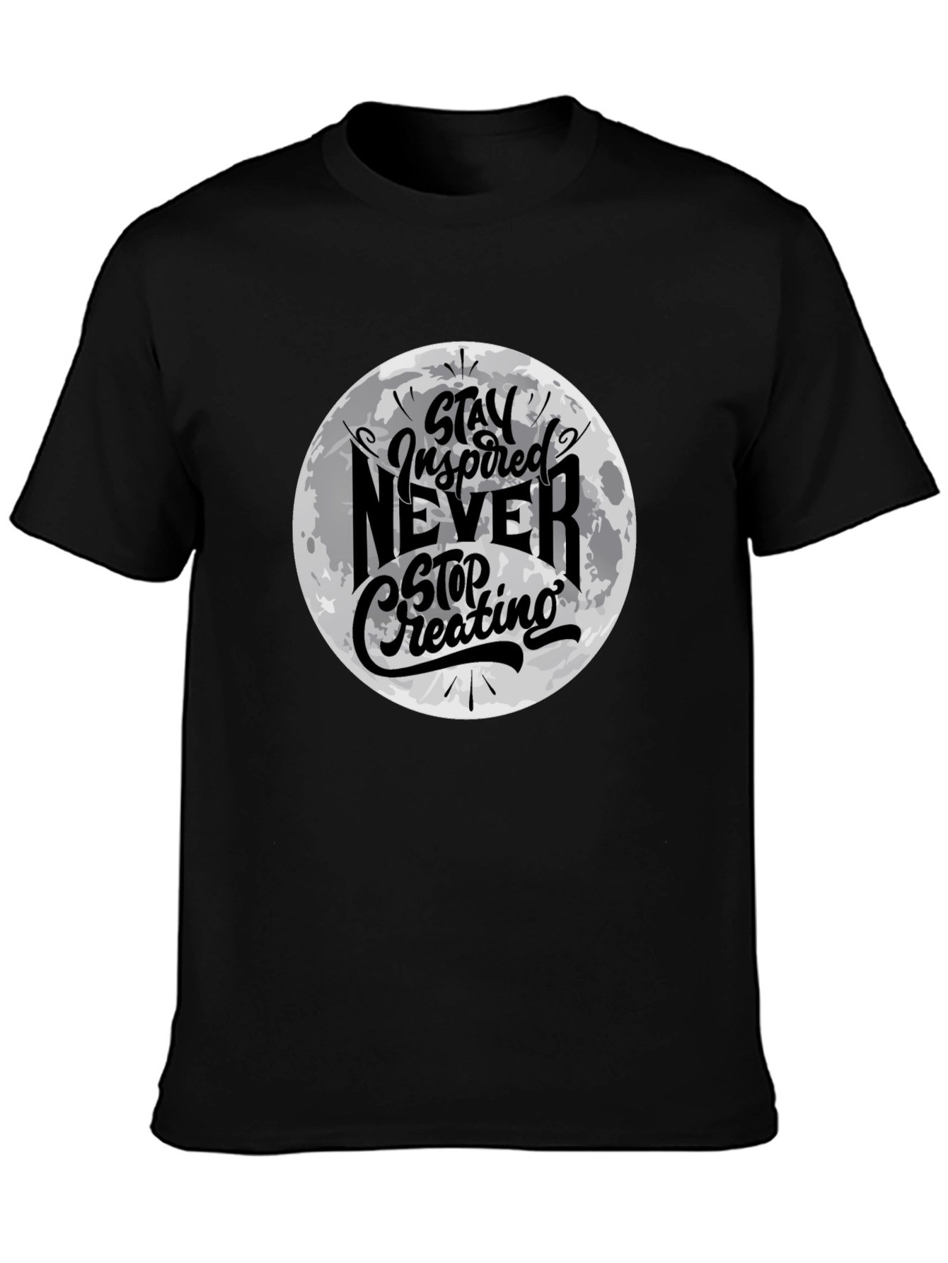 Black Stay Inspired Graphic Black T-Shirt view 3