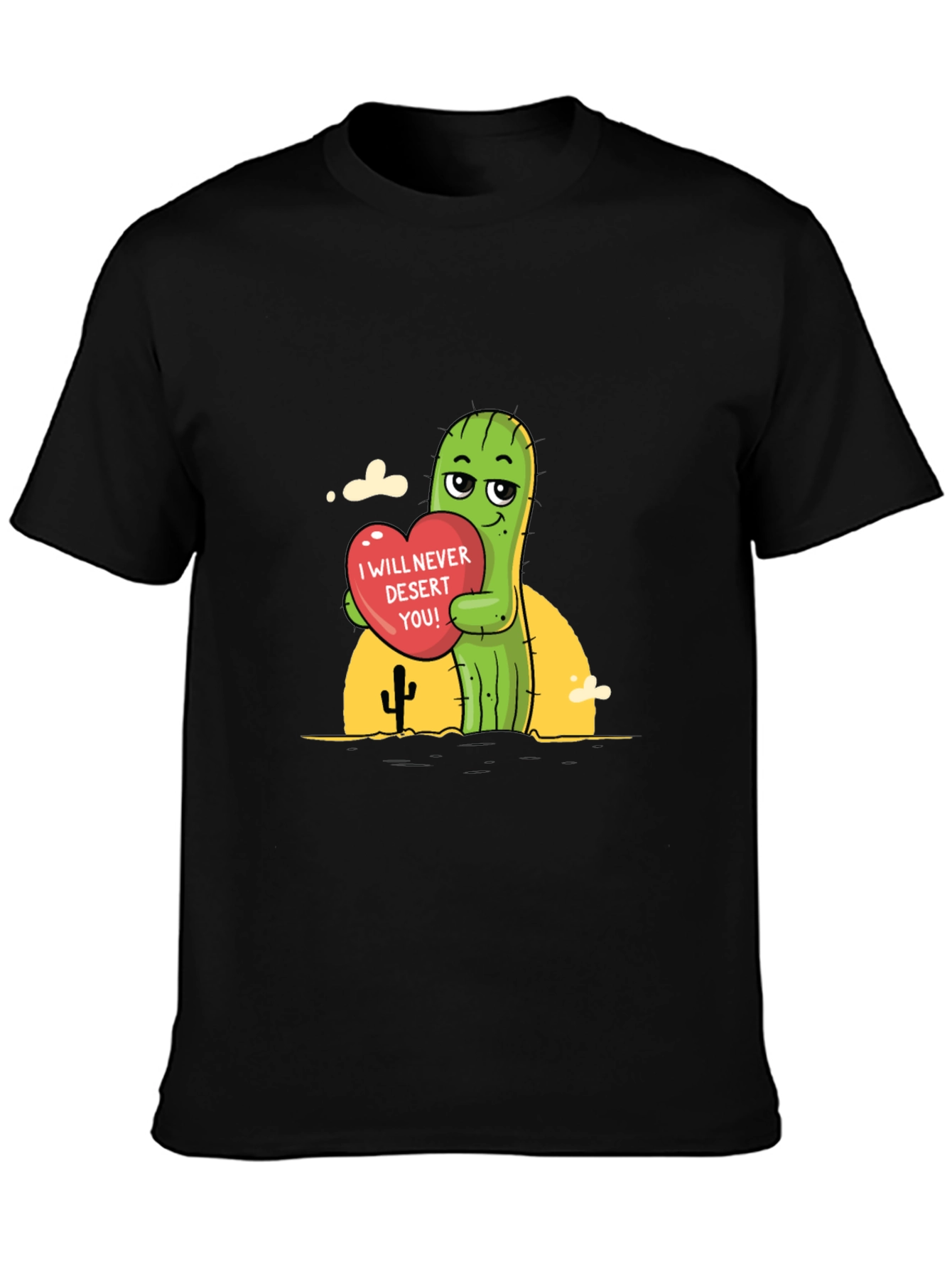 Black Cactus Love T-Shirt - 'I Will Never Desert You!' view 3
