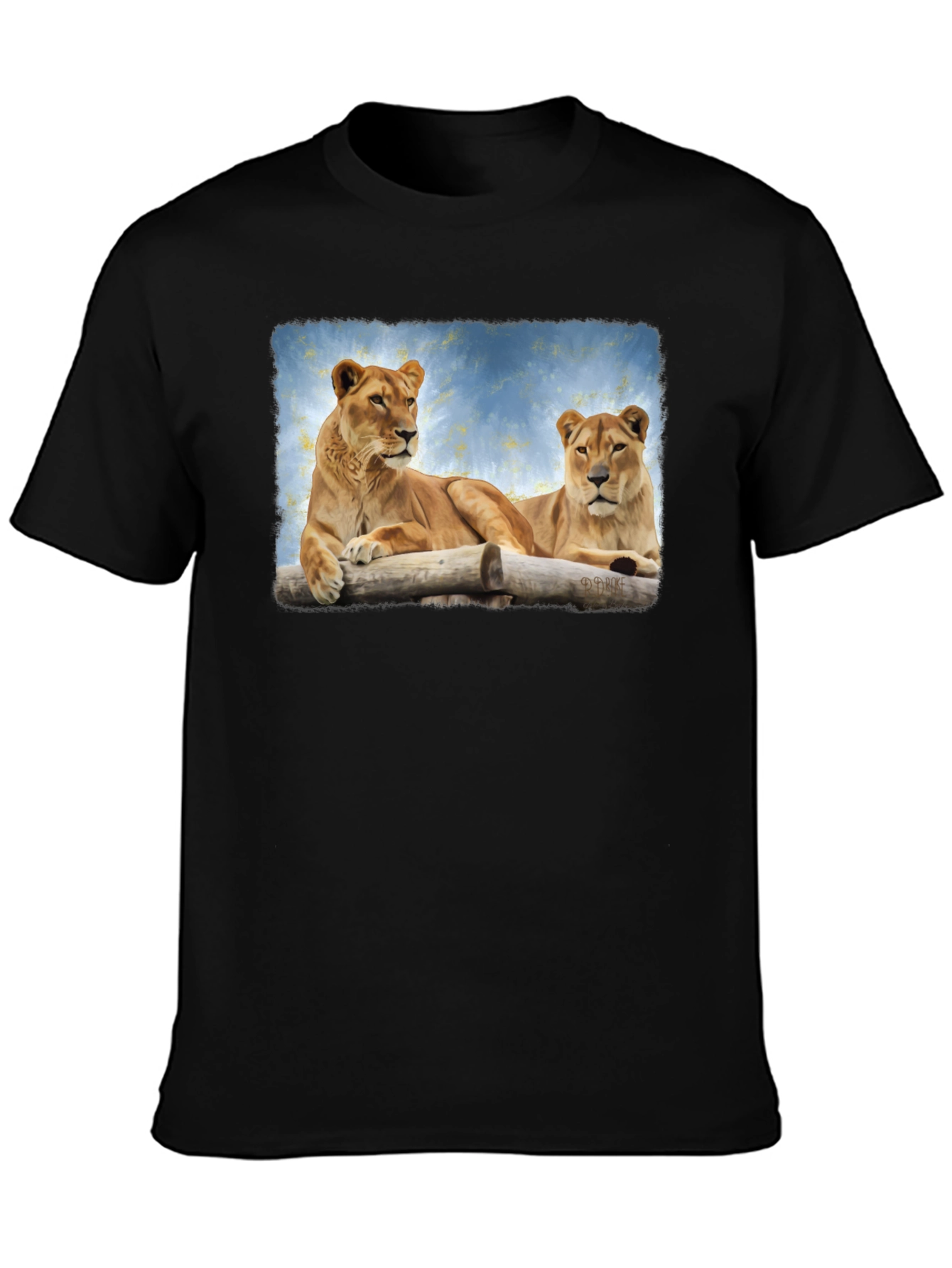 Black Lioness Graphic Print Black T-Shirt view 3