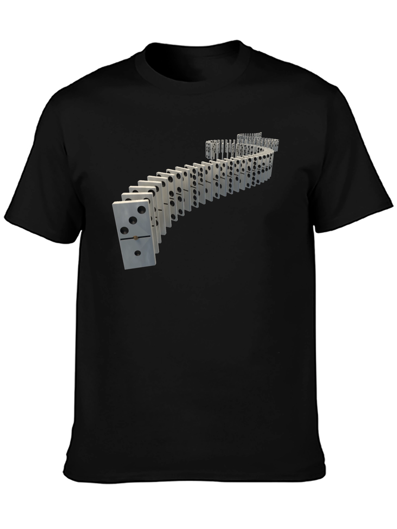 Black Domino Effect Graphic Tee - Unique Design view 3