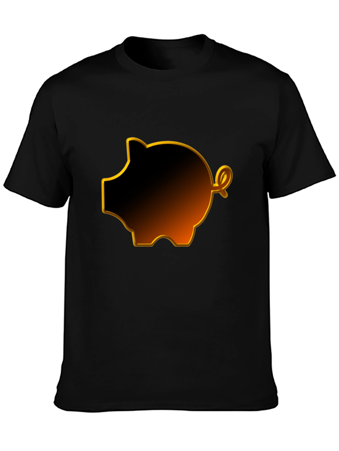 Black Black Piggy Bank Graphic Tee view 3