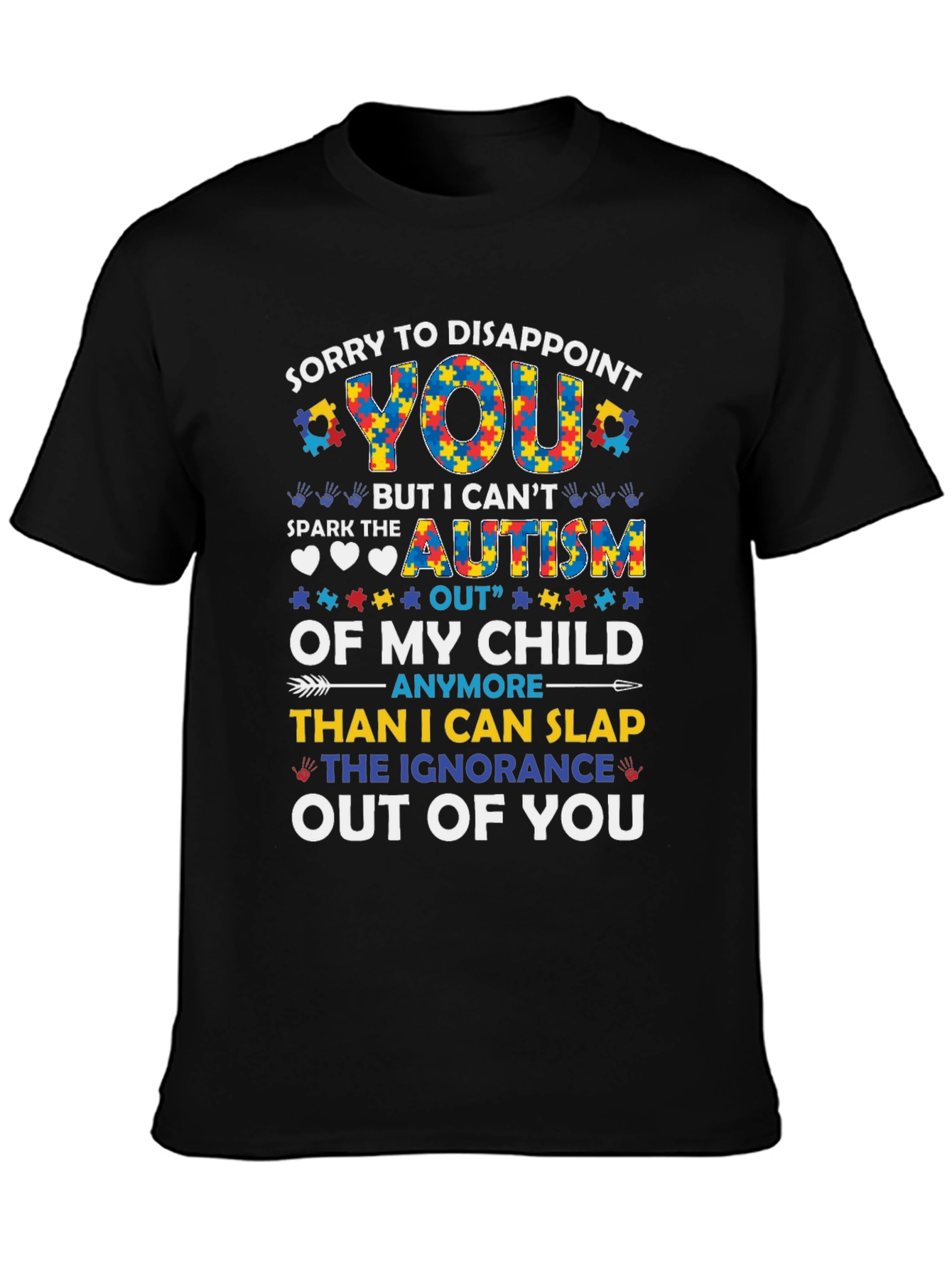 Black Autism Awareness Graphic T-Shirt view 3