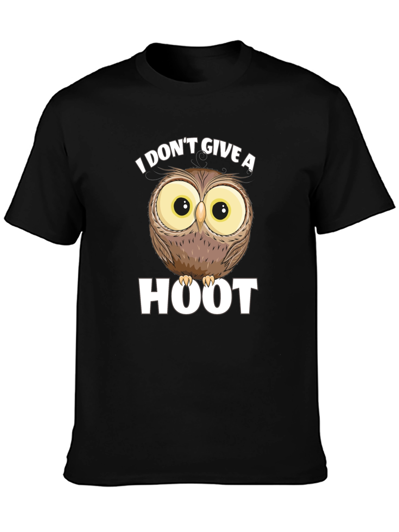 Black I Don't Give A Hoot Owl Graphic T-Shirt view 3