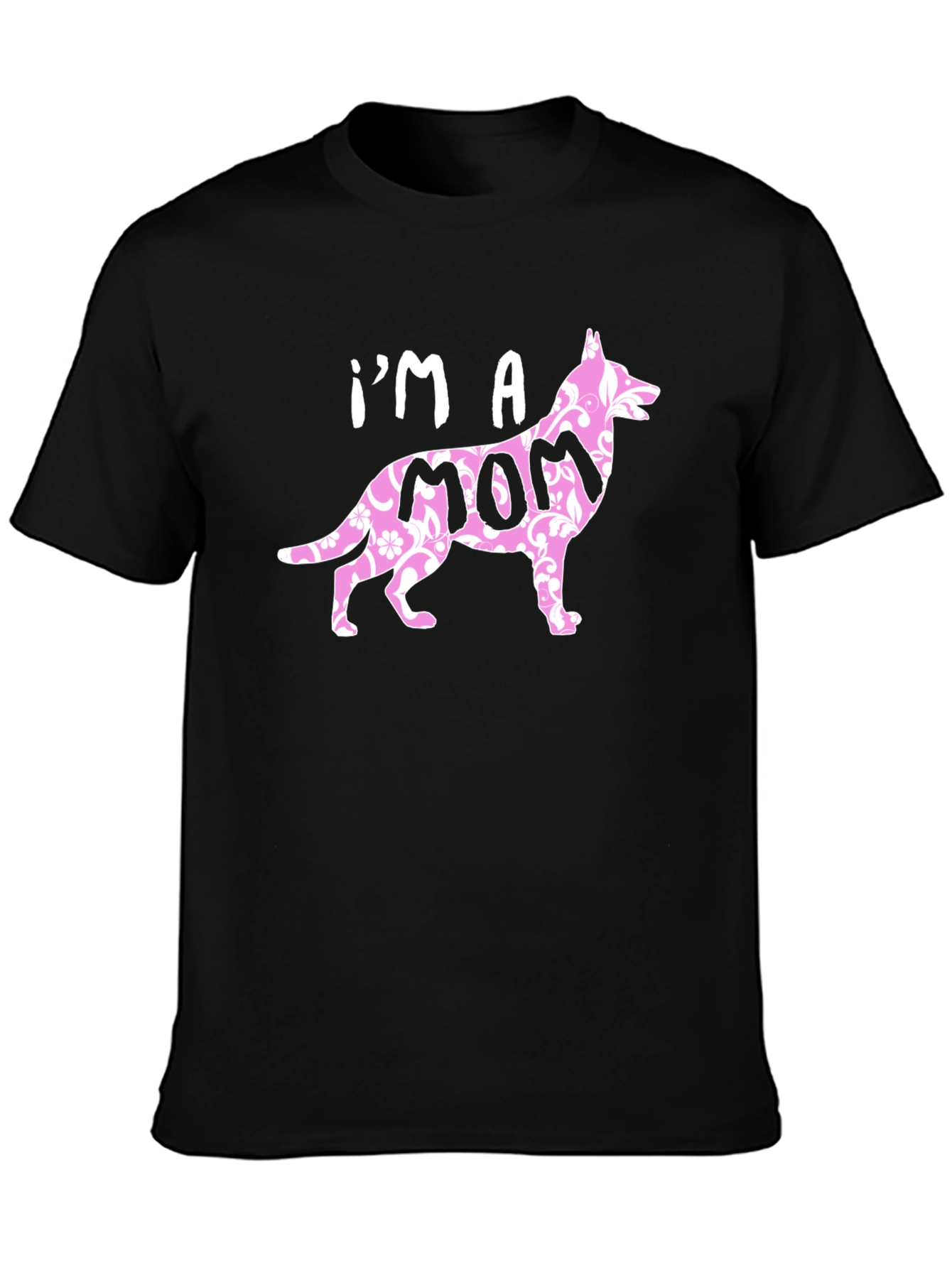 Black Dog Mom Tee - Floral Print Pet Lover Shirt view 3