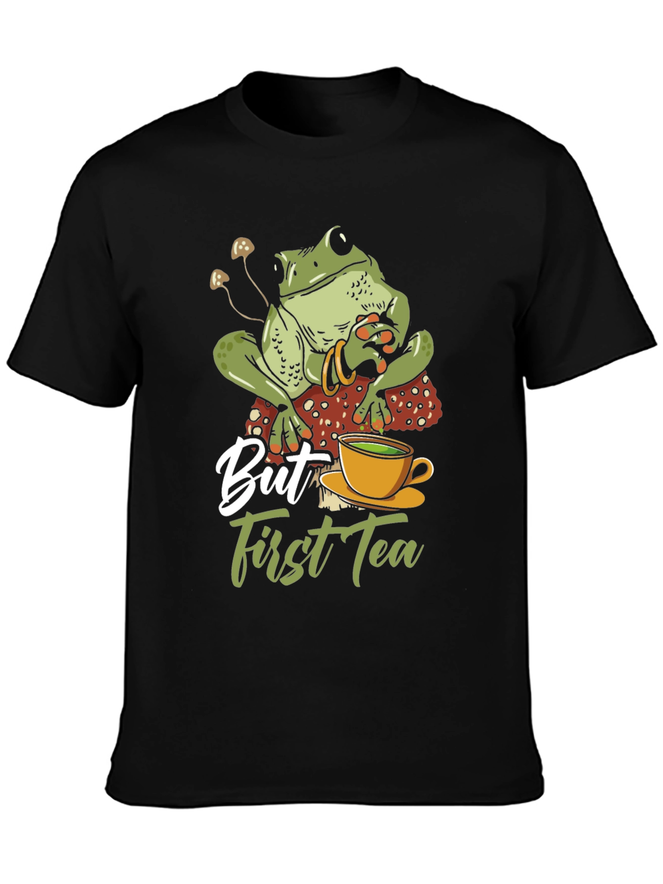 Black Frog Tea T-Shirt - But First Tea view 3