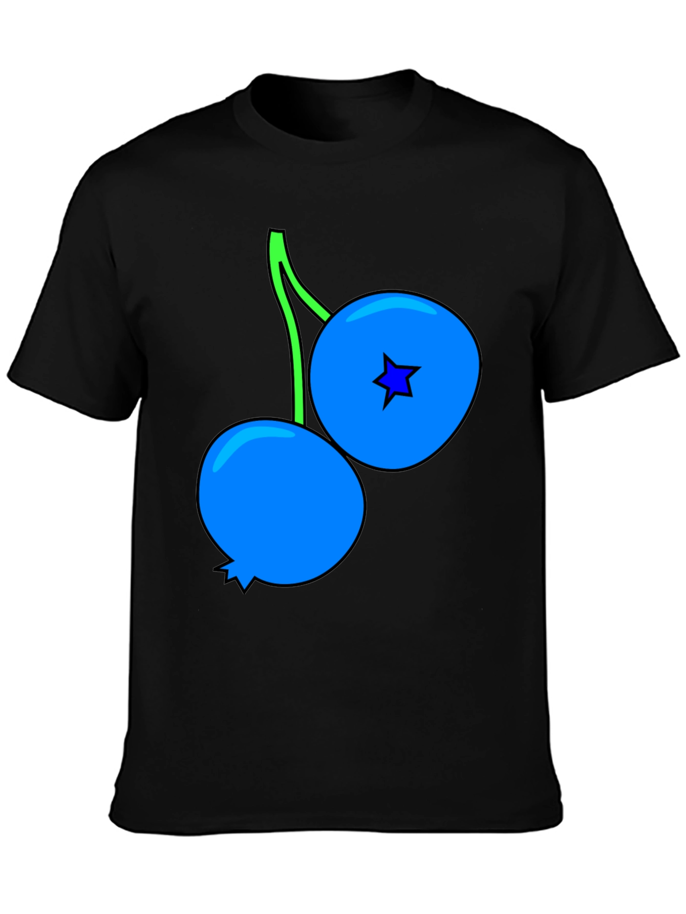 Black Blueberry Graphic Black T-Shirt view 3