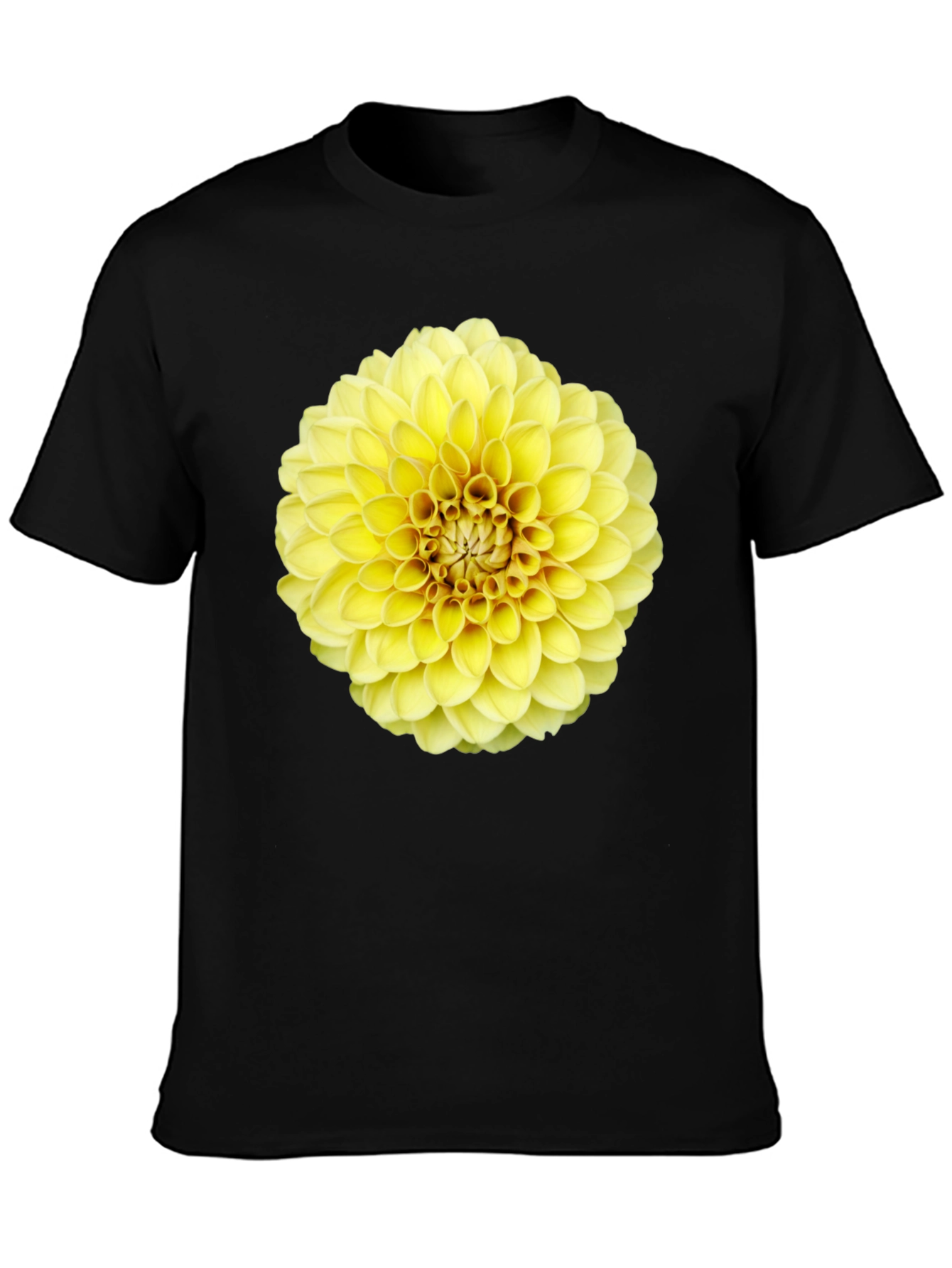 Black Floral Dahlia Graphic Tee - Sunny Yellow Bloom view 3