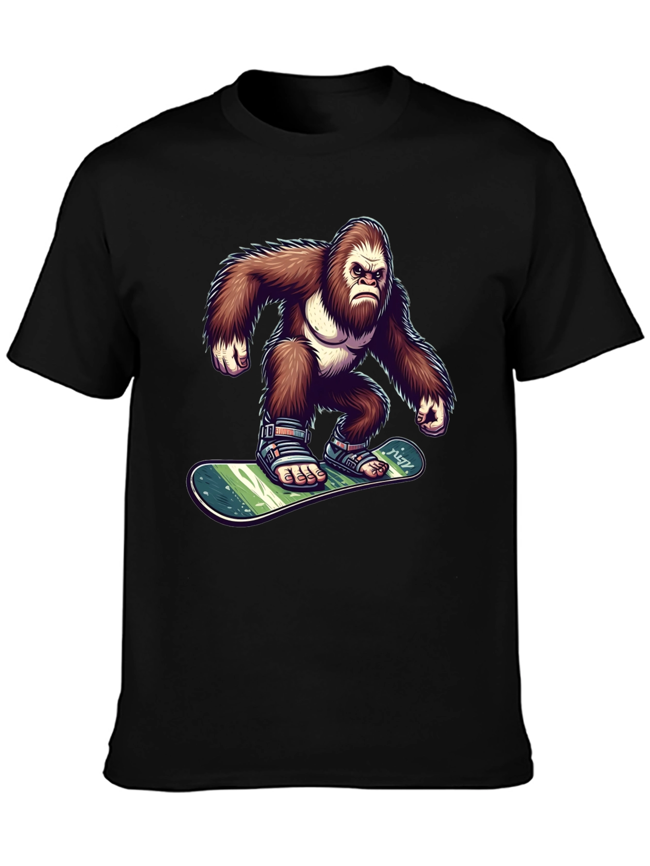 Black Gorilla Snowboarder Graphic Tee view 3