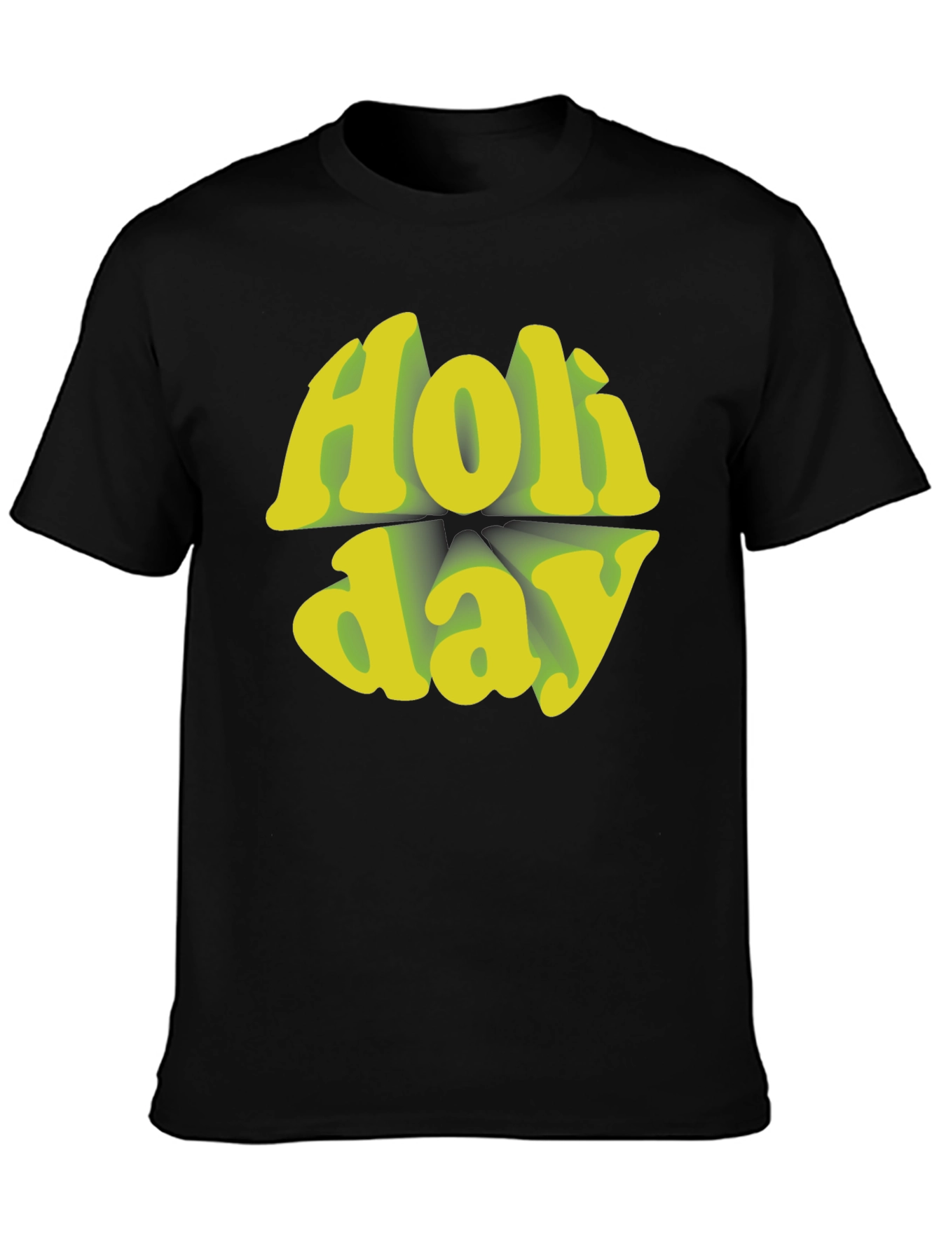 Black Holiday Graphic Tee - Retro Style Black T-Shirt view 3