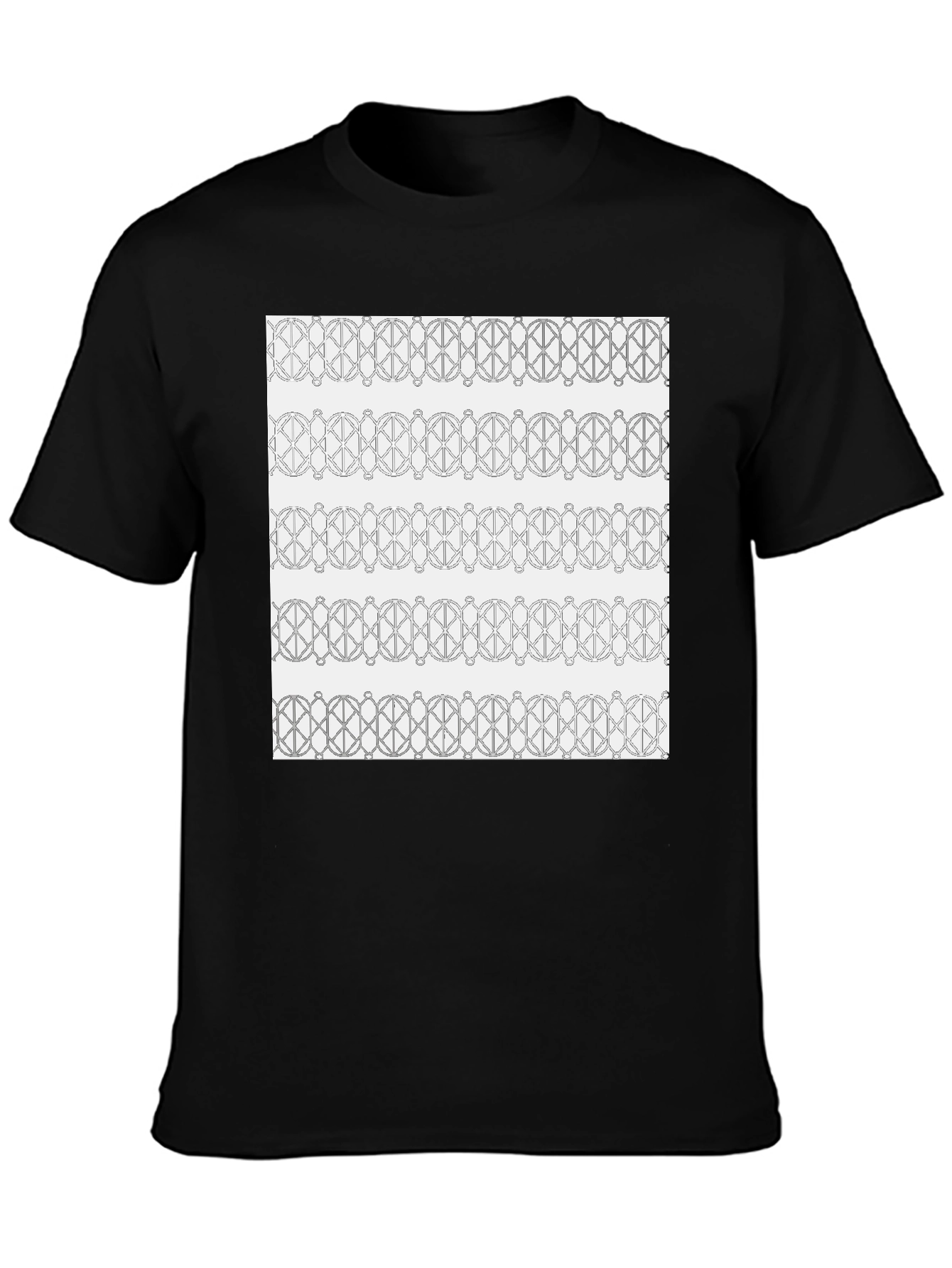 Black Abstract Pattern Black T-Shirt view 3