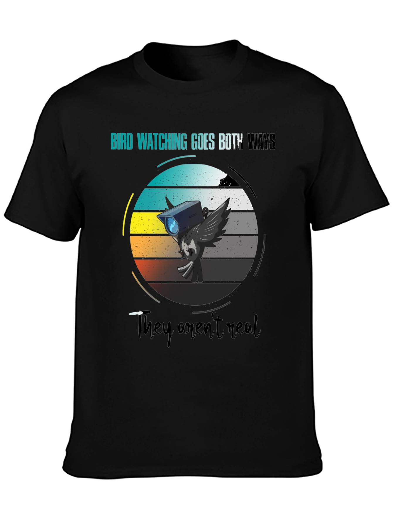Black Bird Watching Goes Both Ways Graphic Tee view 3