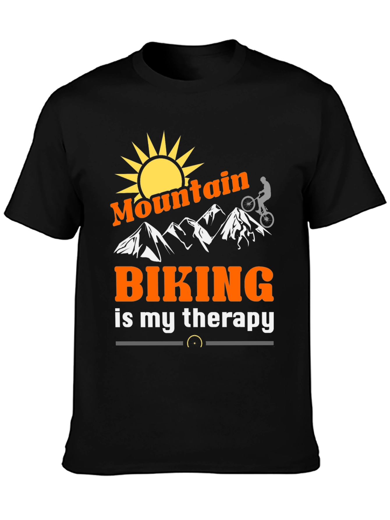 Black Mountain Biking Therapy T-Shirt view 3