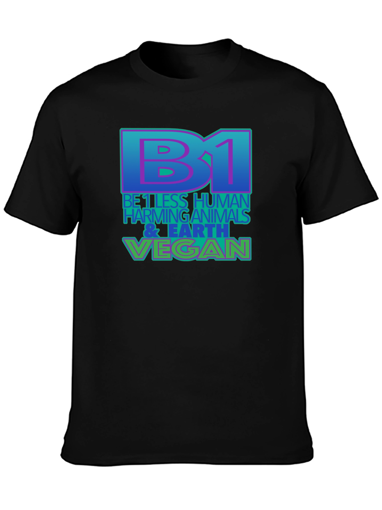 Black Be 1 Vegan T-Shirt - Black, Eco-Friendly view 3