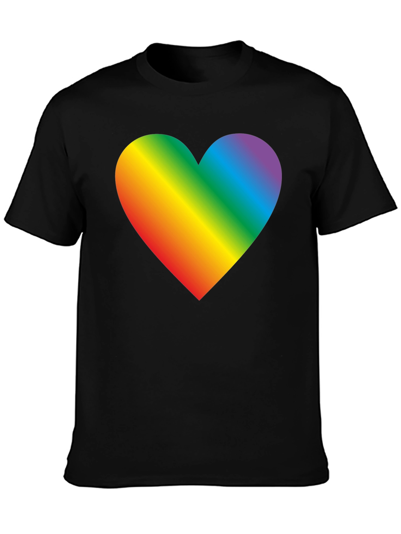 Black Rainbow Heart Graphic Tee - Pride & Love view 3