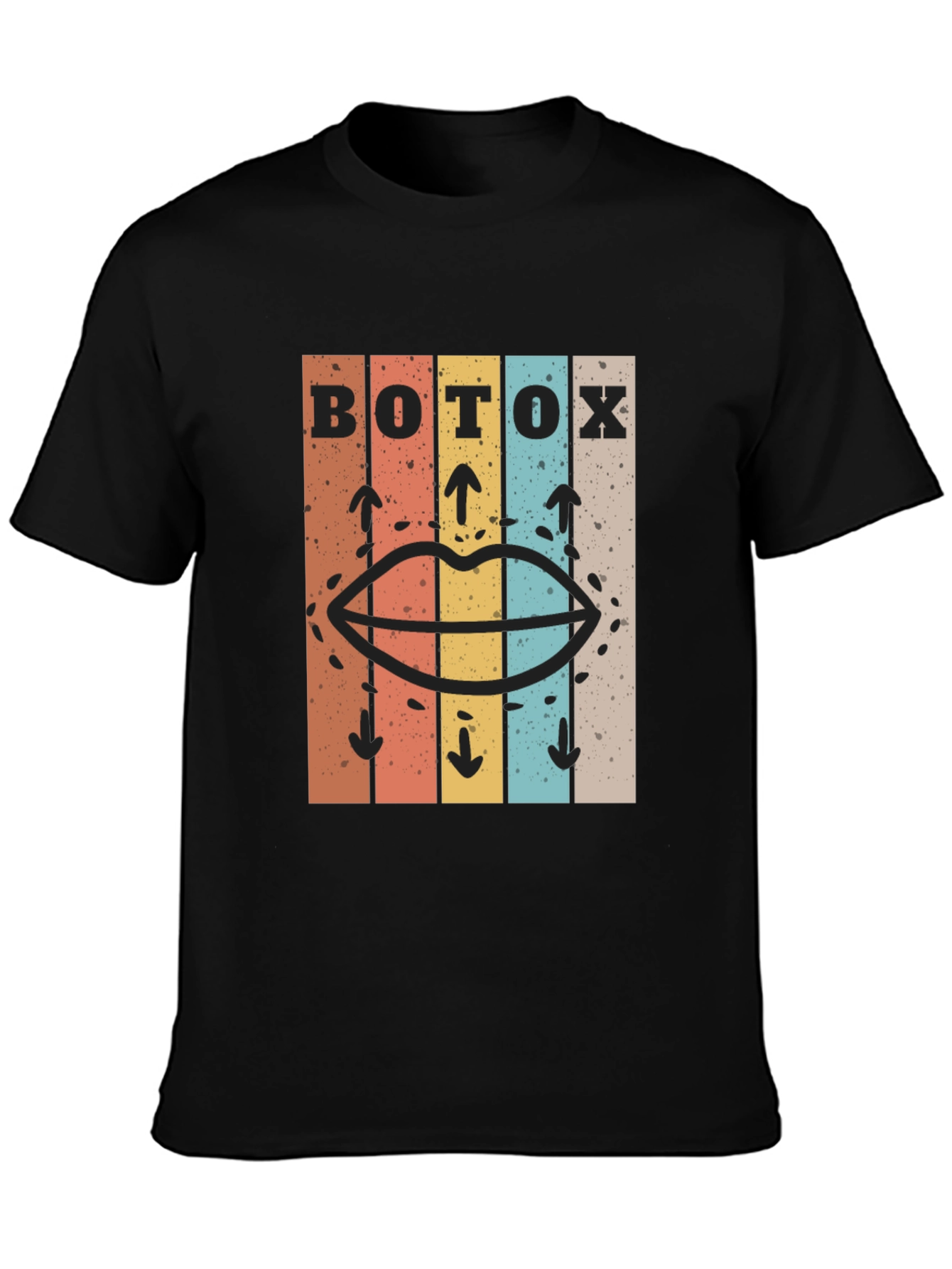 Black Retro Botox Graphic Tee - Unisex Cotton T-Shirt view 3