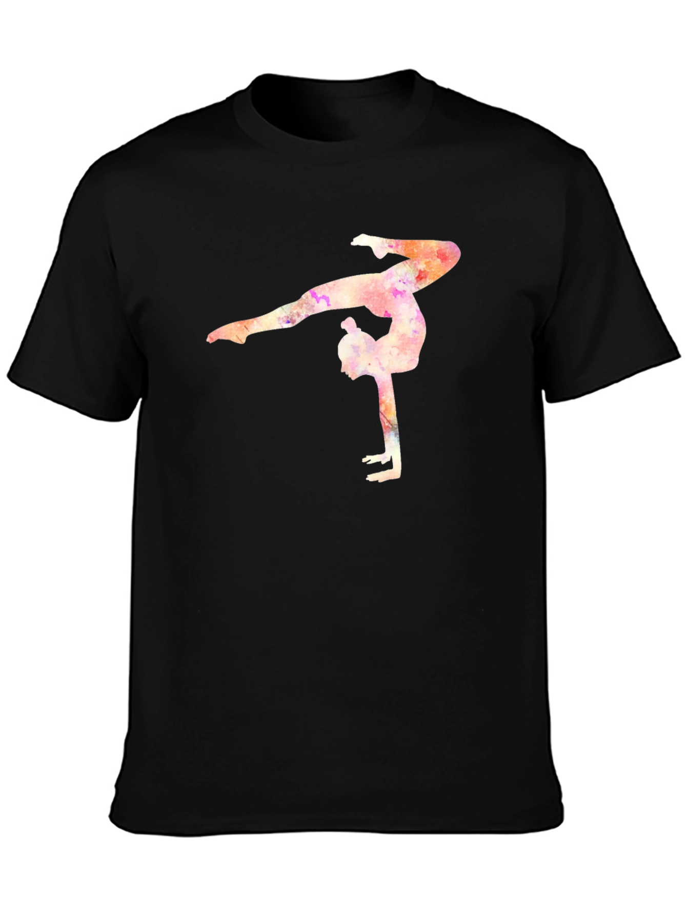 Black Gymnast Watercolor T-Shirt - Black view 3