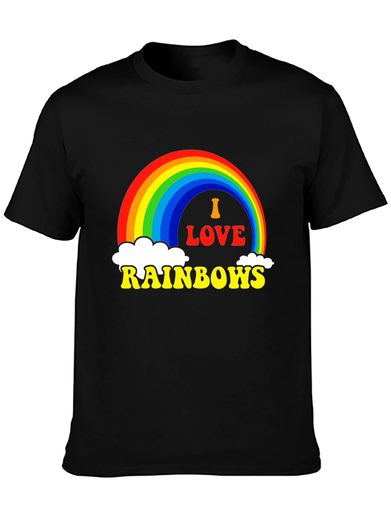 Black I Love Rainbows Graphic Tee - Black Pride T-Shirt view 3