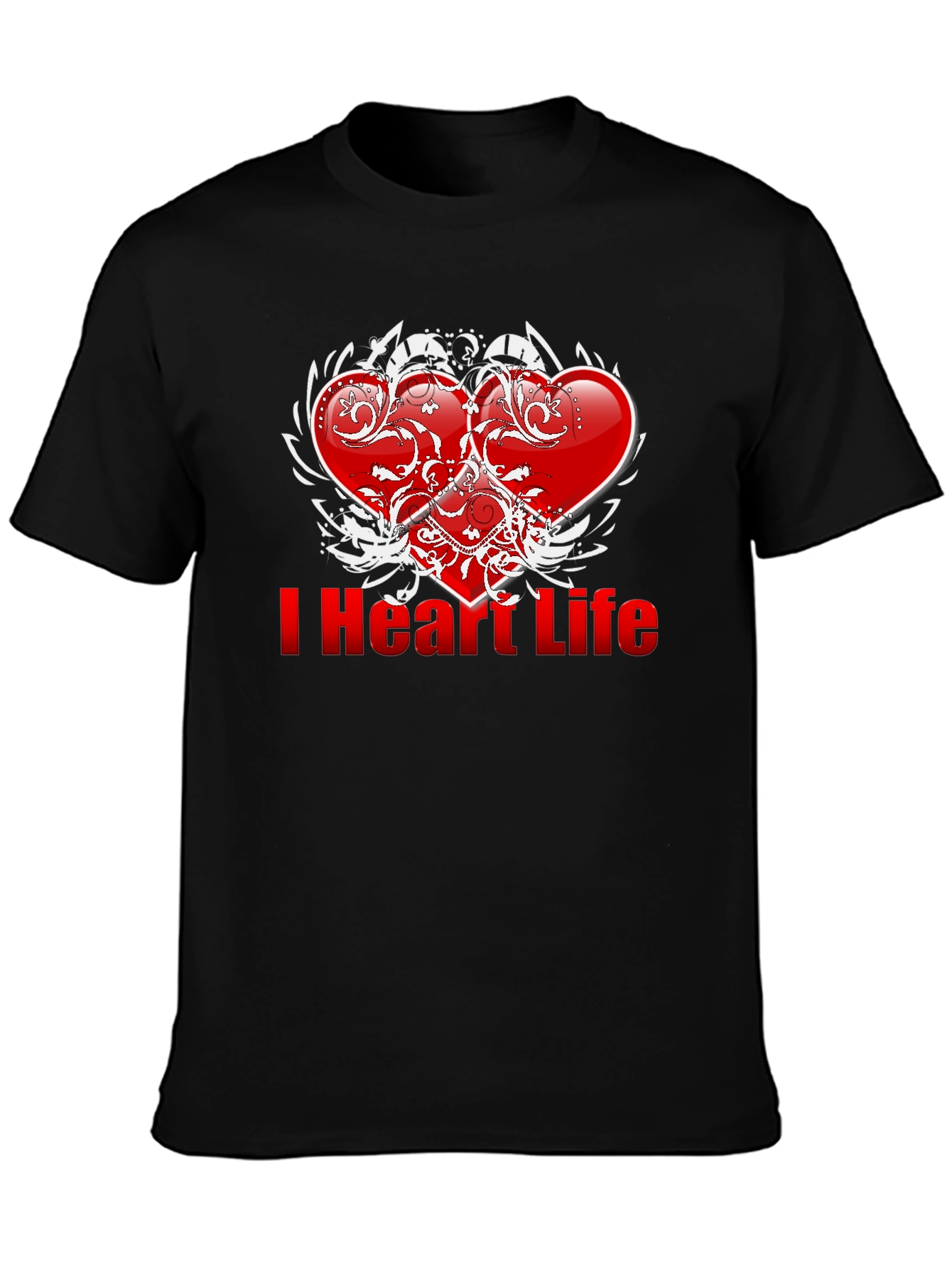 Black I Heart Life Graphic T-Shirt - Black view 3