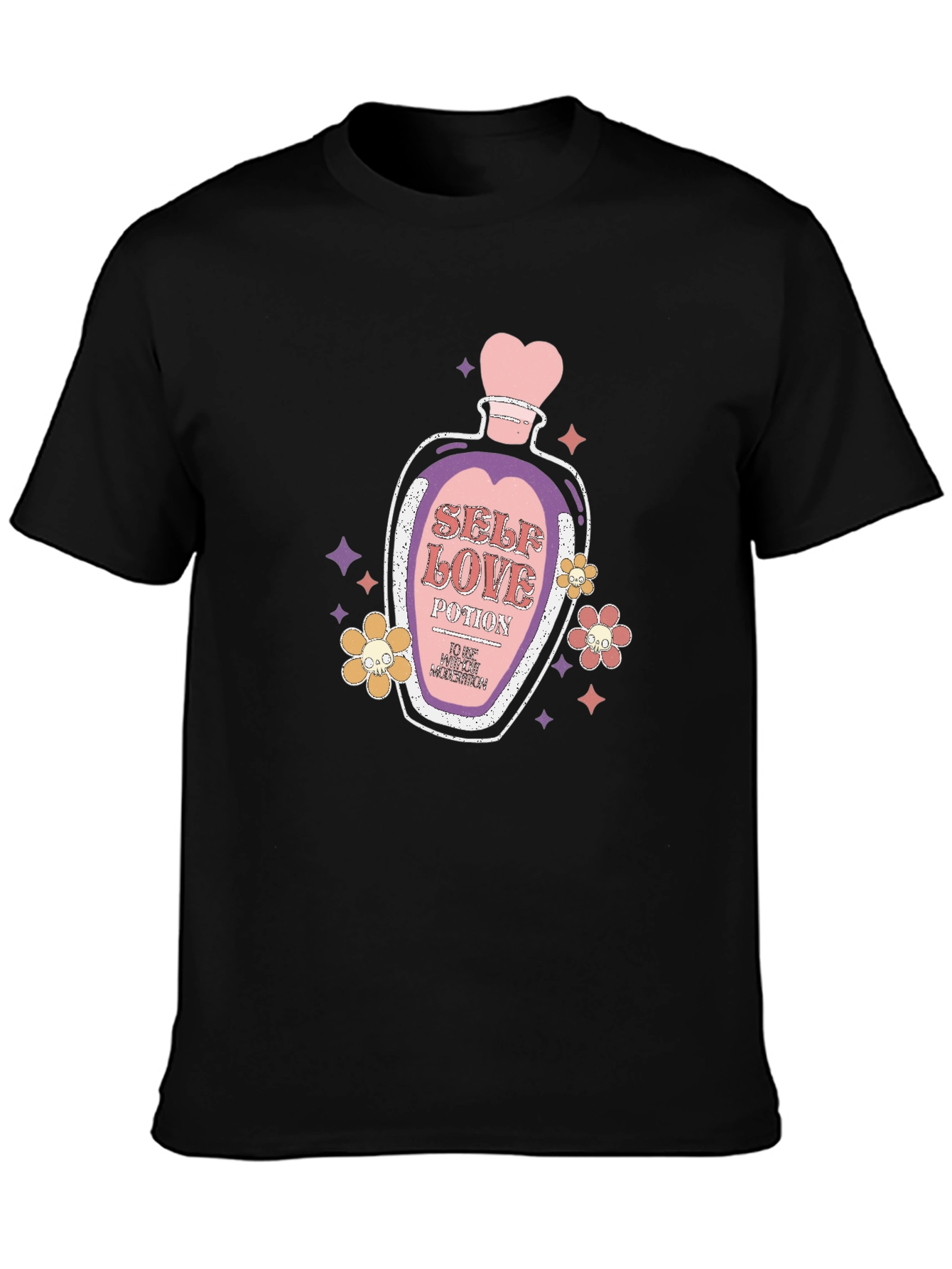 Black Self-Love Potion Graphic T-Shirt view 3