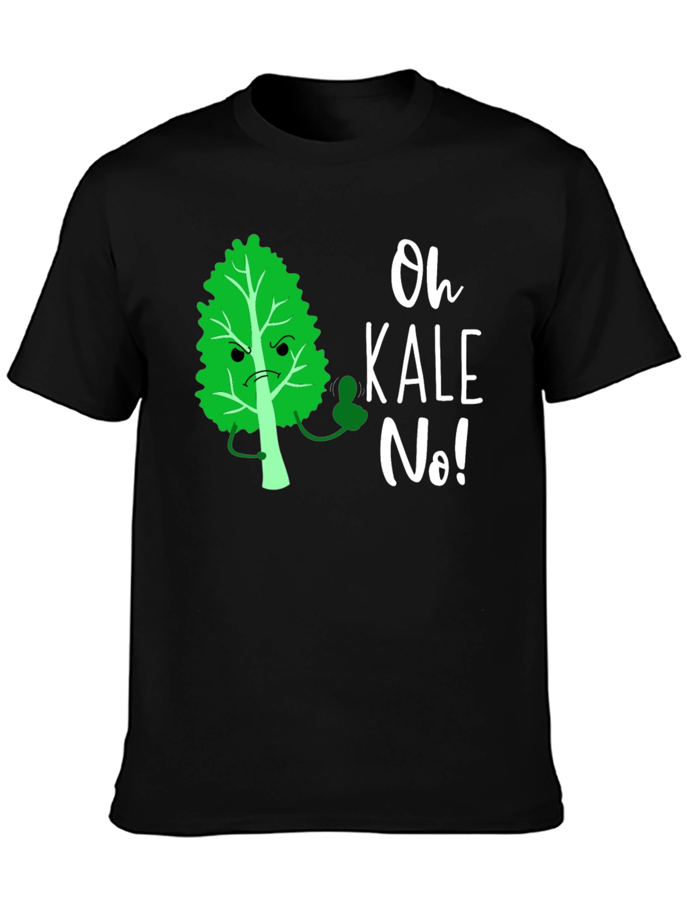 Black Oh Kale No! Funny Graphic T-Shirt view 3
